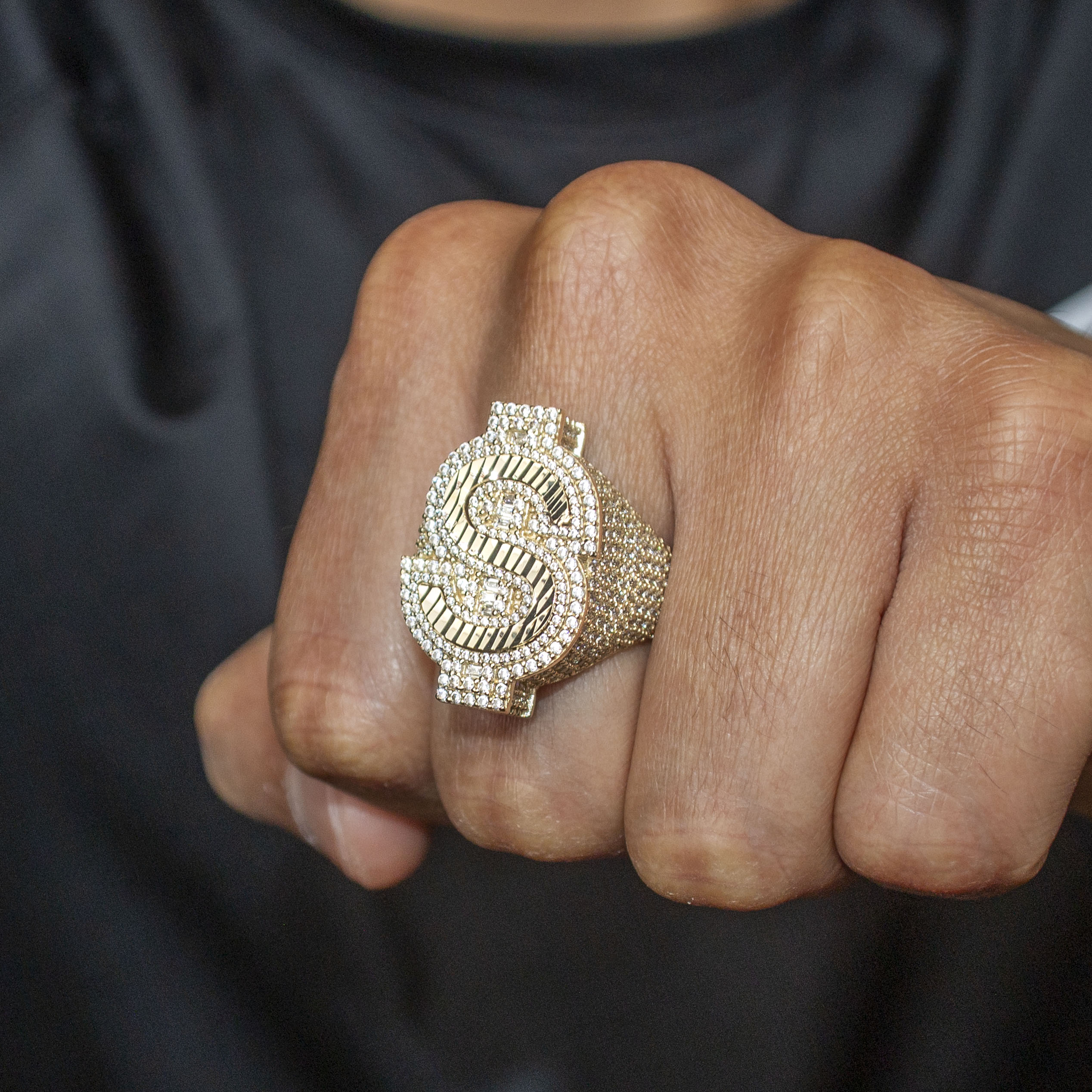 10K Gold Money Sign Pinky Ring For Men | 11 Grams - Image 2