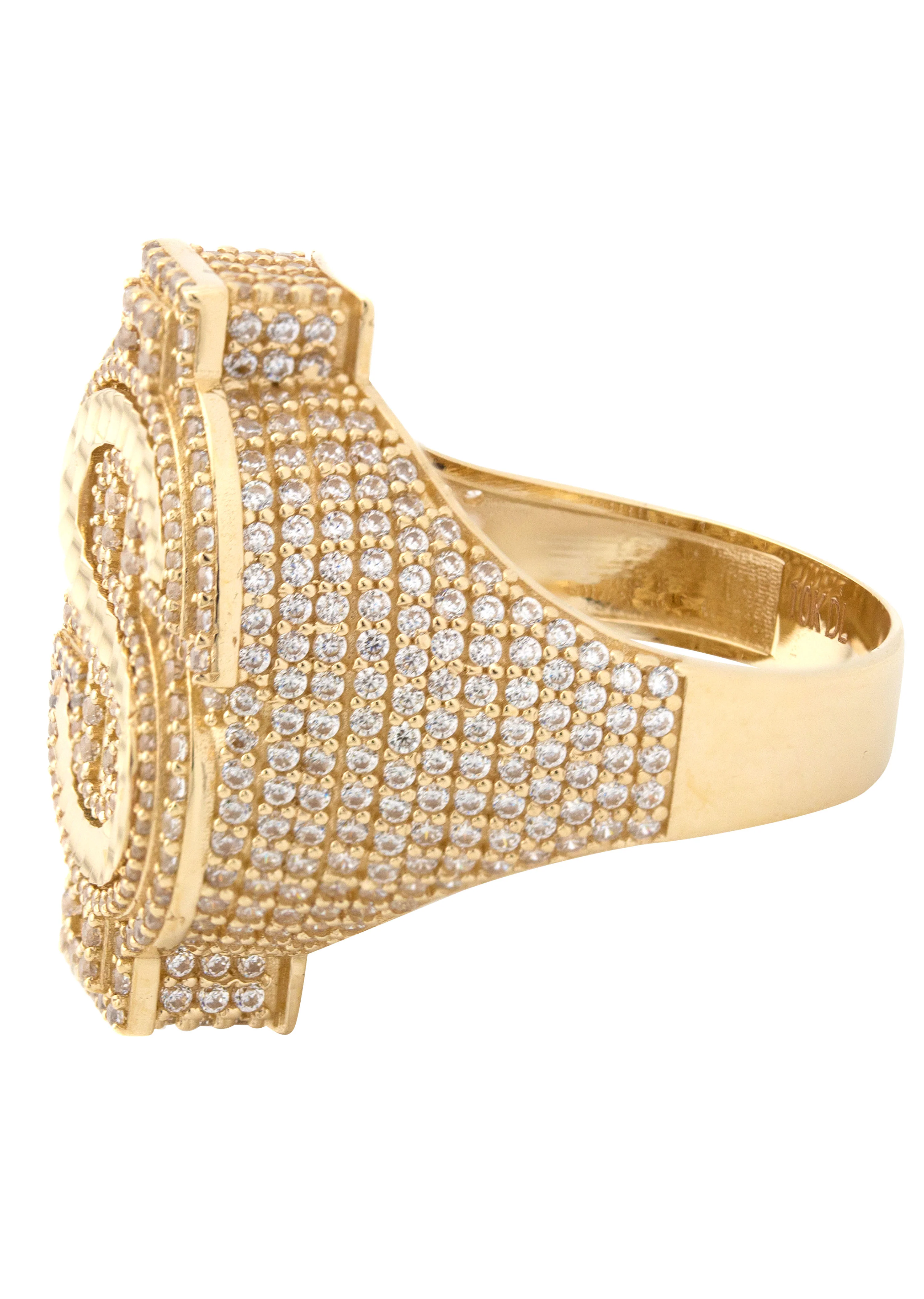 10K Gold Money Sign Pinky Ring For Men | 11 Grams - Image 3