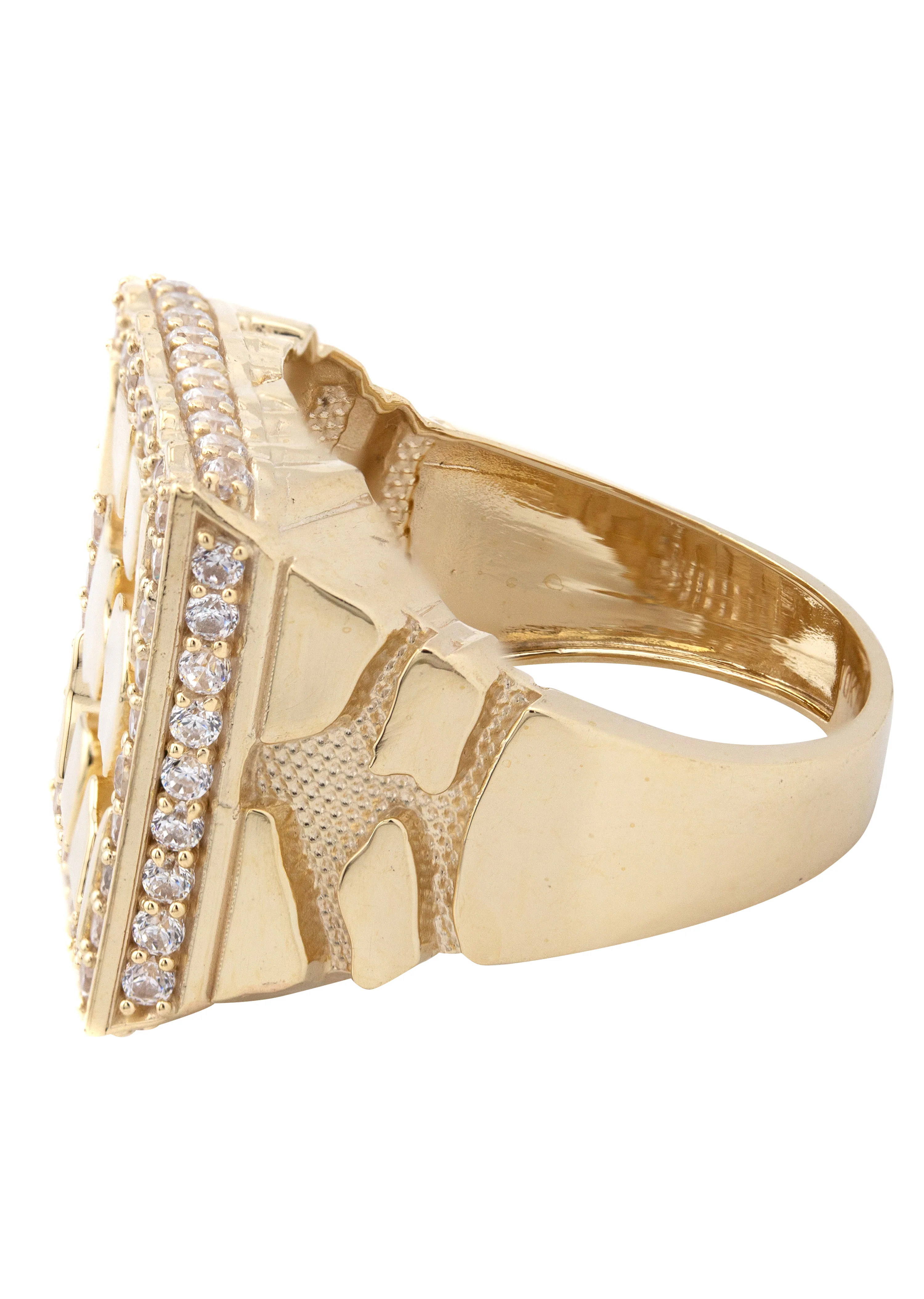 10K Gold Cz Nugget Ring For Men | 6 Grams - Image 2