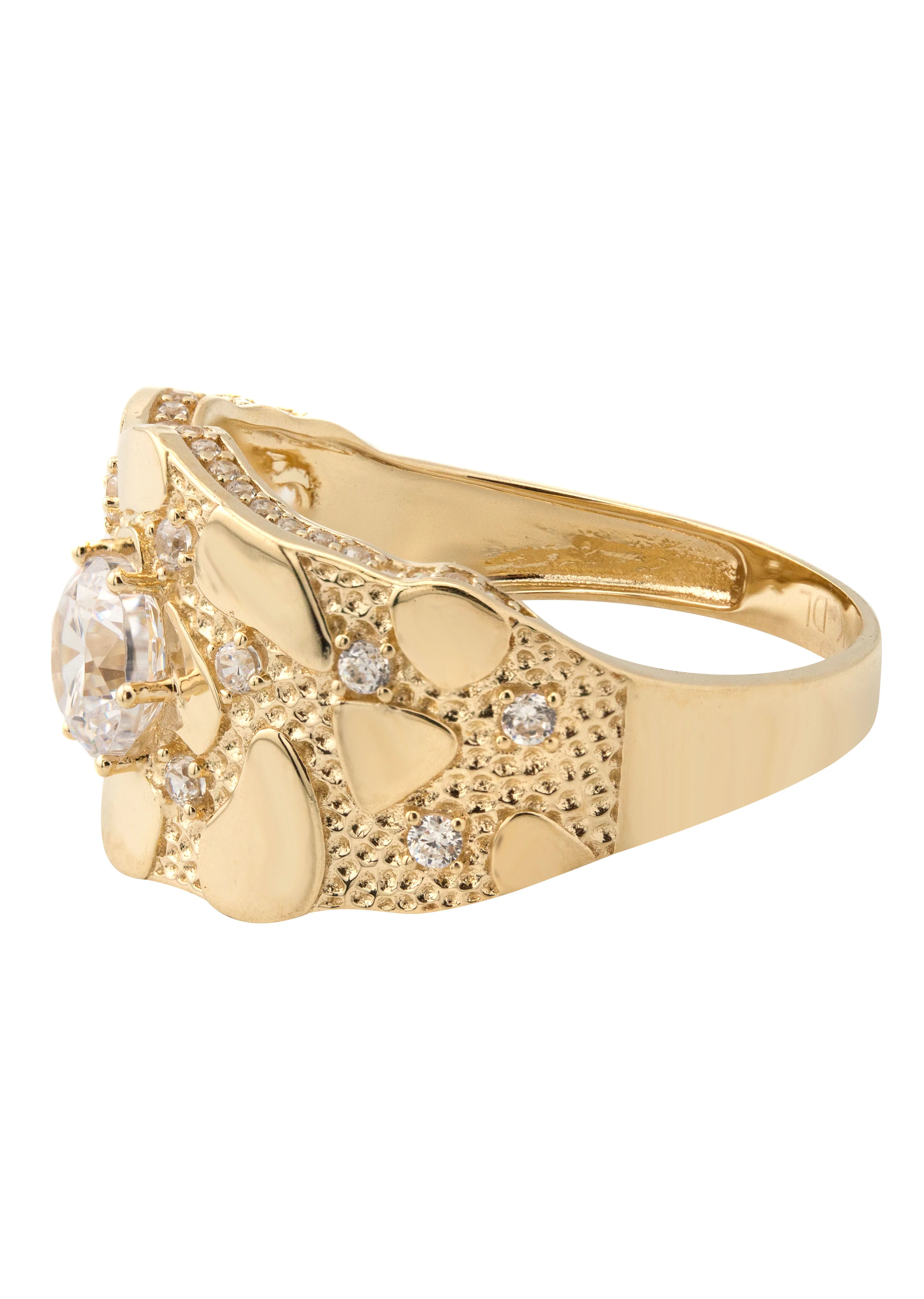 10K Gold Cz Nugget Ring For Men | 4.4 Grams - Image 3