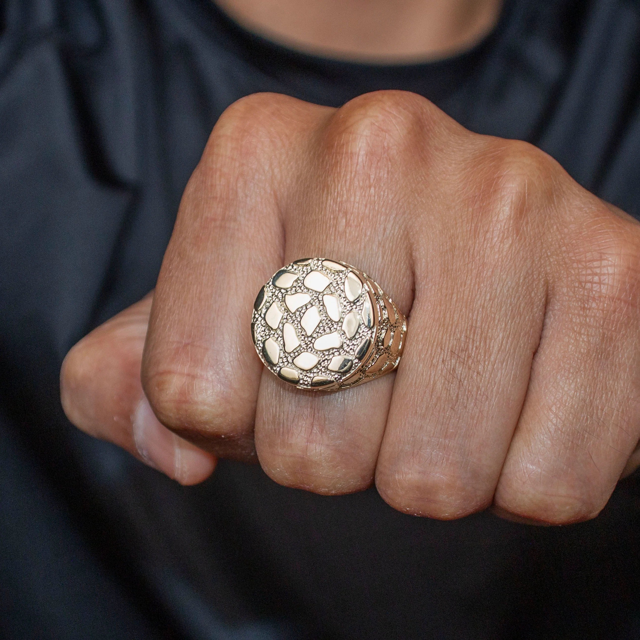 10K Gold Nugget Ring For Men | 4.4 Grams - Image 2