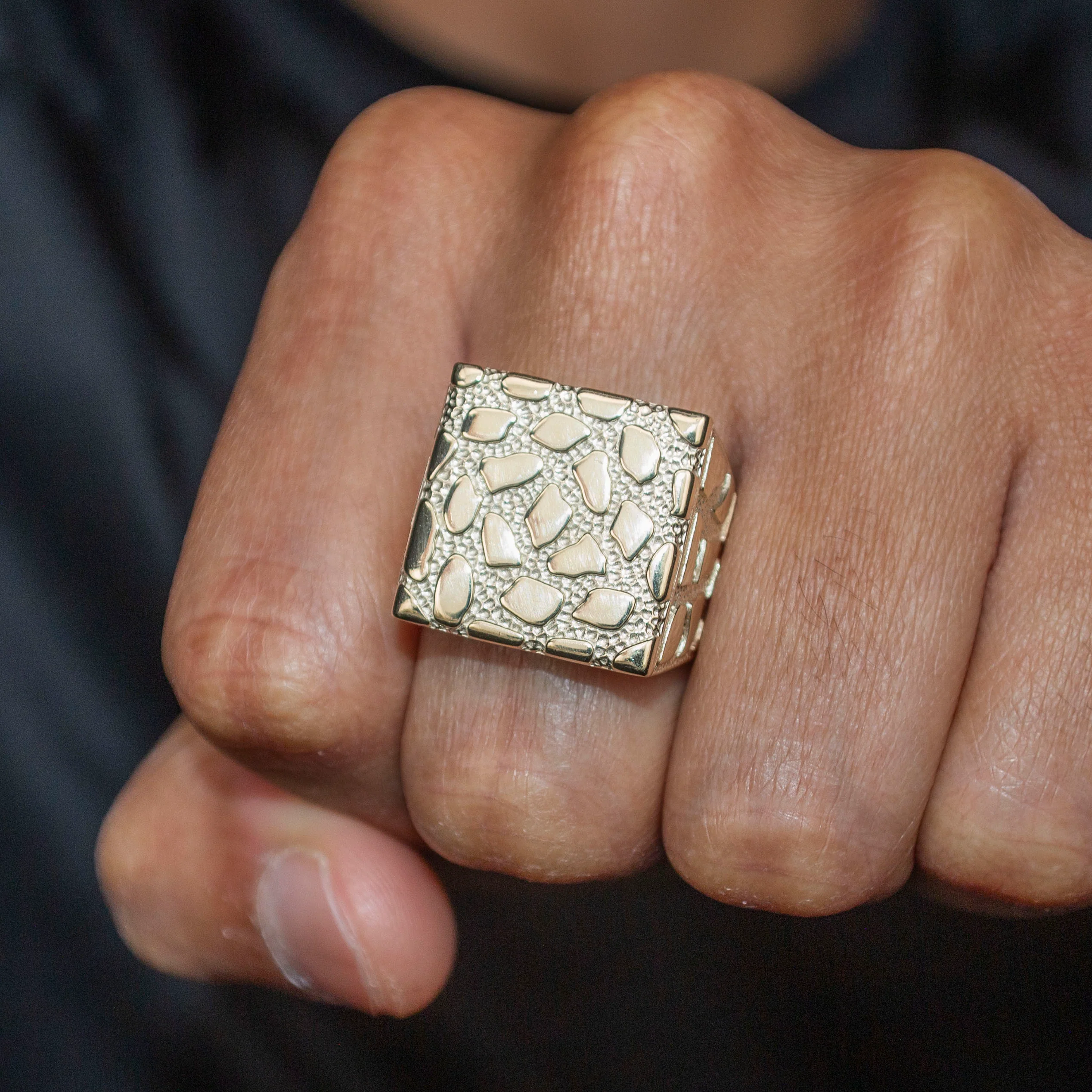10K Gold Nugget Ring For Men | 5.2 Grams - Image 2