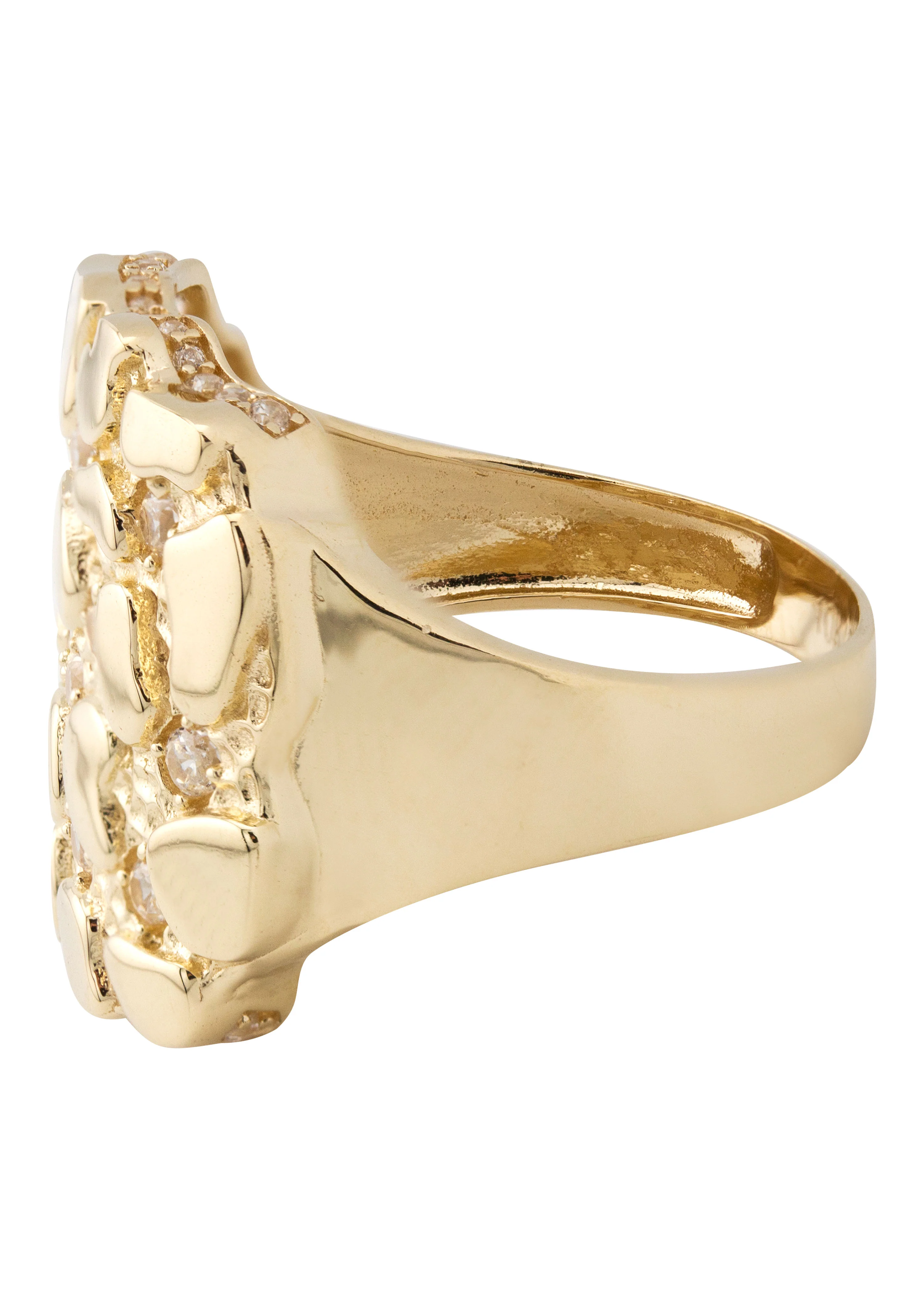 10K Gold Cz Nugget Ring For Men | 6 Grams - Image 2