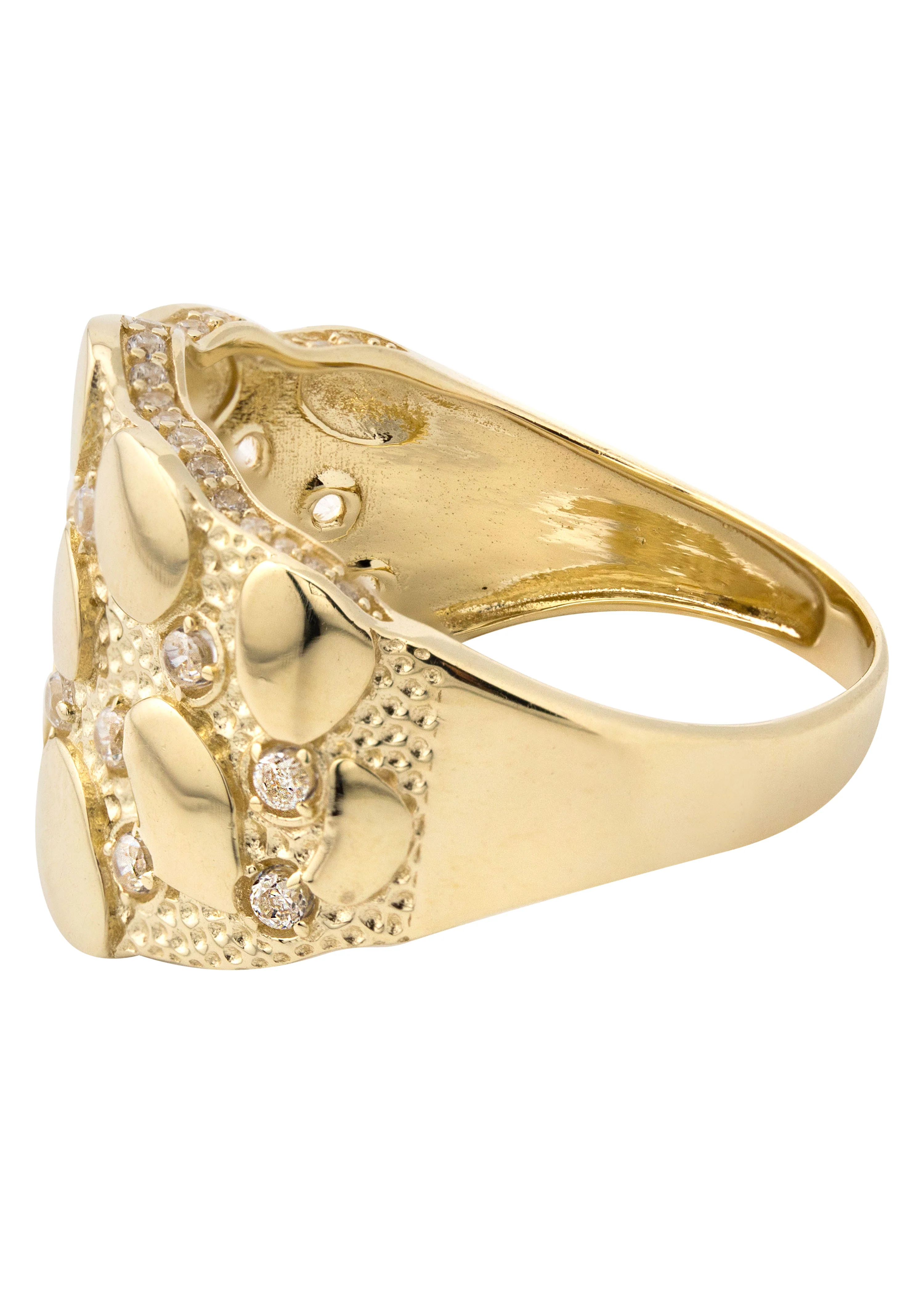 10K Gold Cz Nugget Ring For Men | 6 Grams - Image 2
