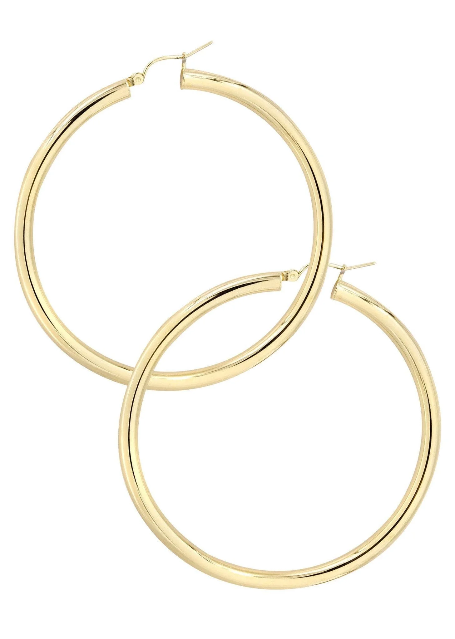 10K Gold Plain Hoop Hoop Earrings | Customizable Size - Image 2