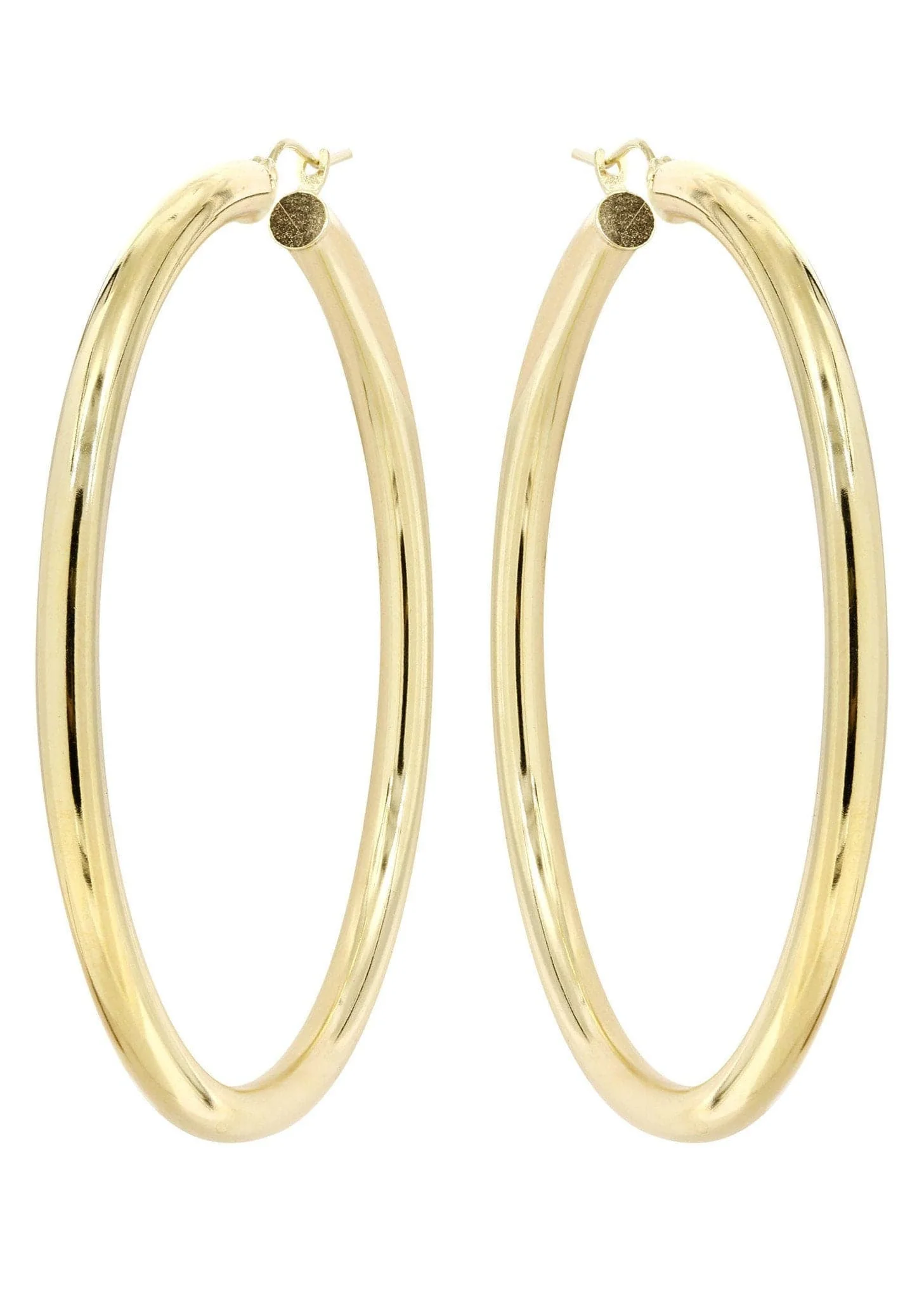 10K Gold Plain Hoop Hoop Earrings | Customizable Size - Image 3