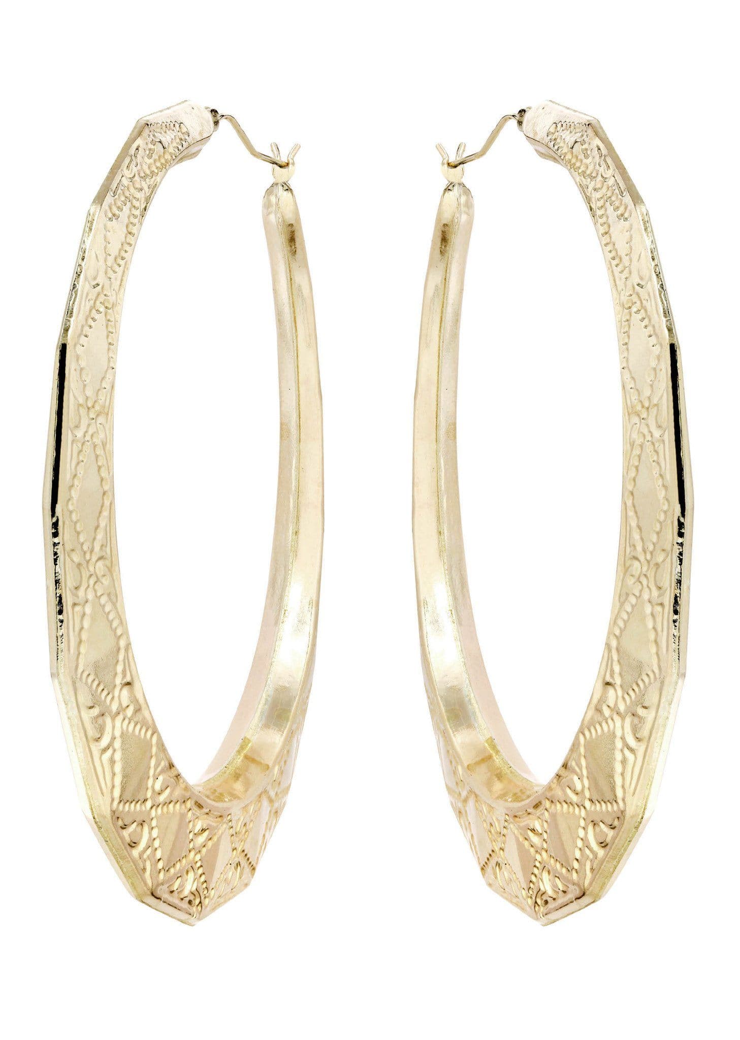 10K Gold Stop Sign Hoop Earrings | Customizable Size - Image 3