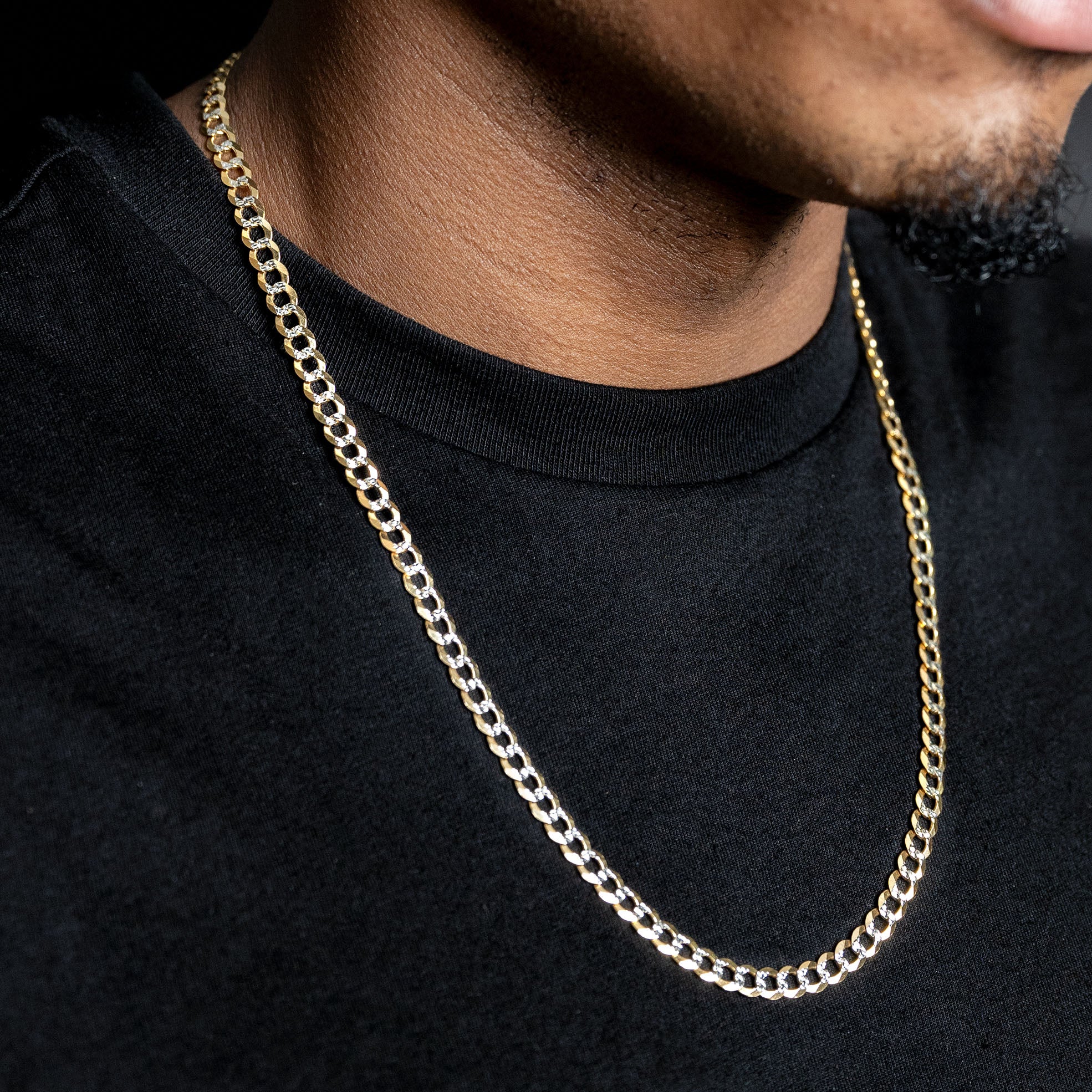 10K Gold Diamond Cut Curb Necklace / 6 MM - Image 3