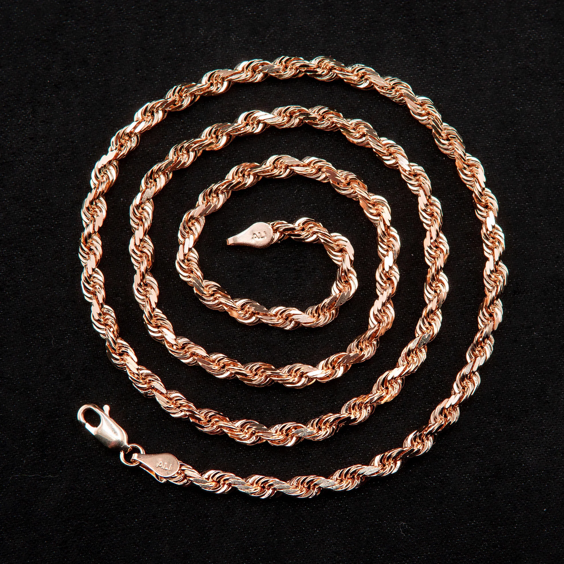 10K Rose Gold Rope Necklace / 3 MM - Image 7