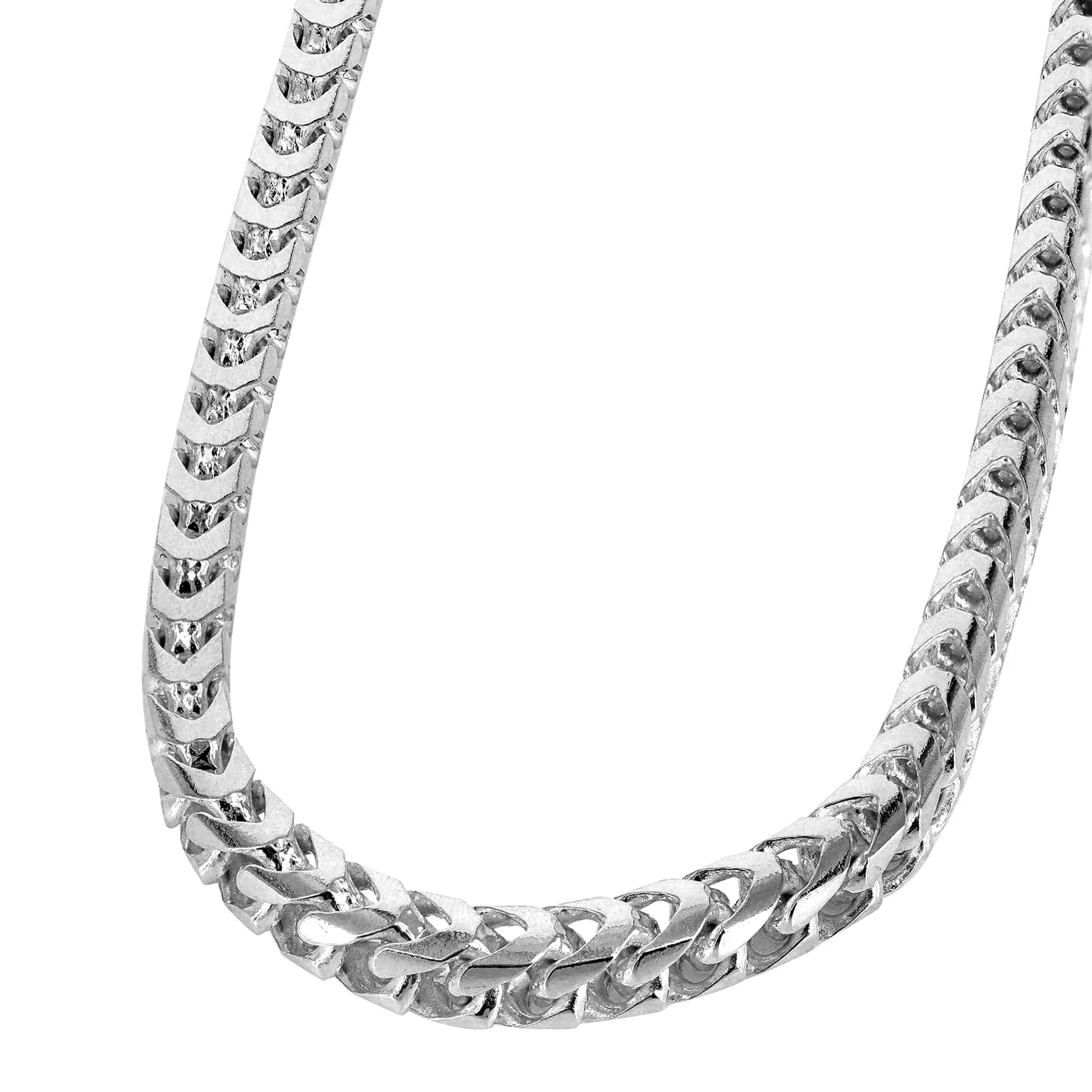 10K White Gold Franco Necklace / 3 MM - Image 2