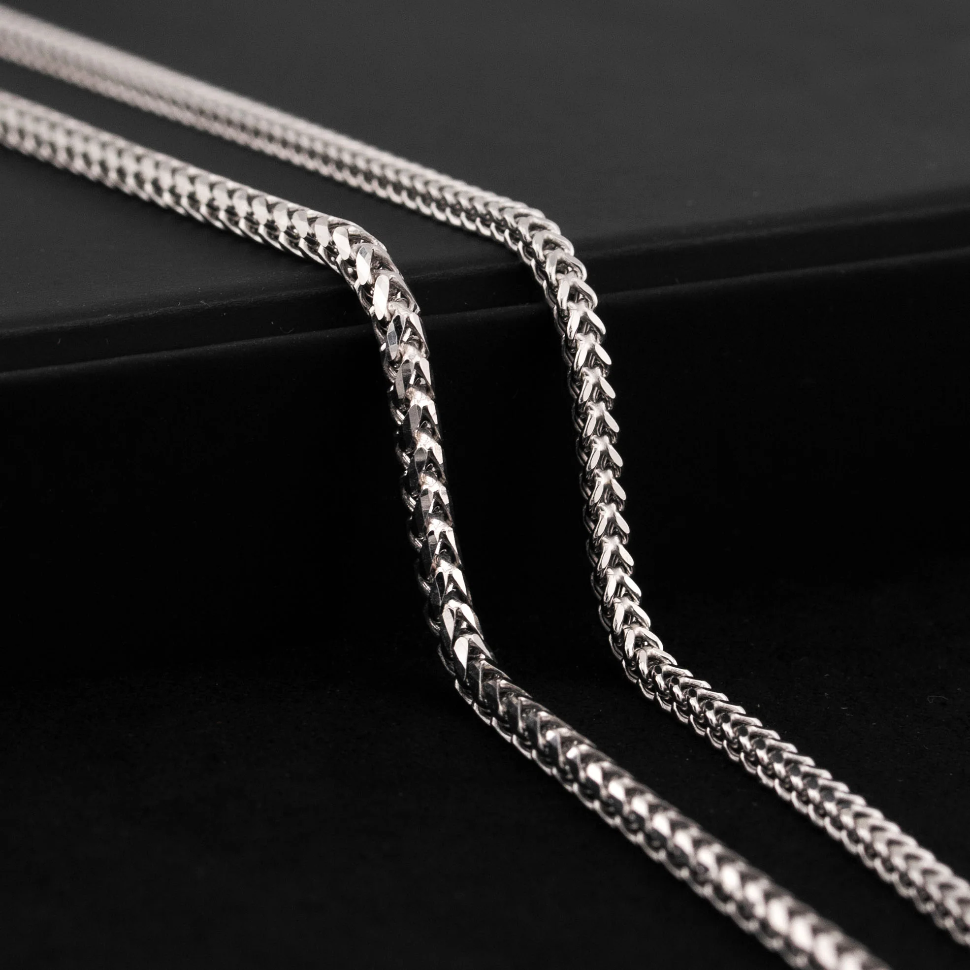 10K White Gold Franco Necklace / 3 MM - Image 4