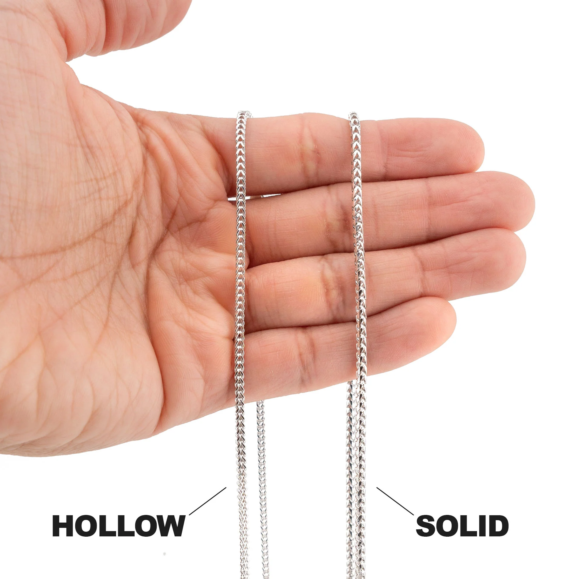 10K White Gold Franco Necklace / 3 MM - Image 5