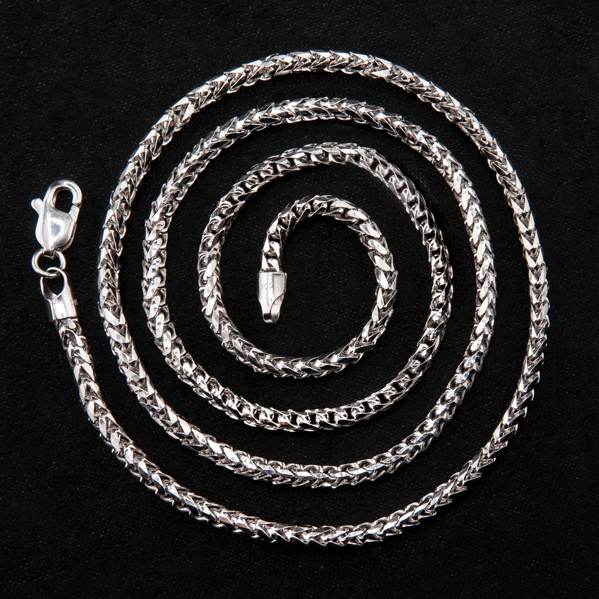 10K White Gold Franco Necklace / 3 MM - Image 7