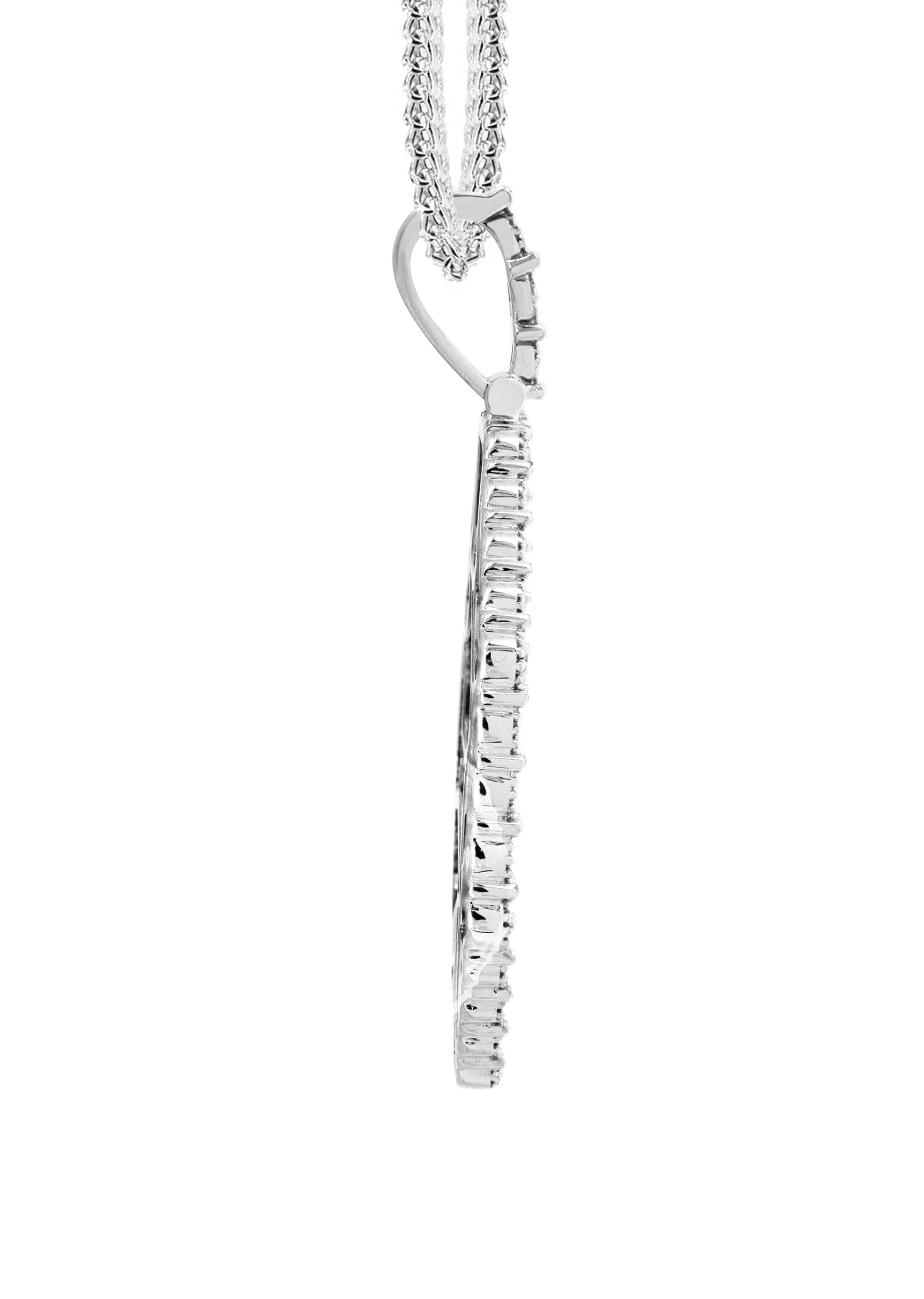 10K White Gold Diamond Octagon Picture Pendant Necklace | Appx. 17 Grams - Image 2