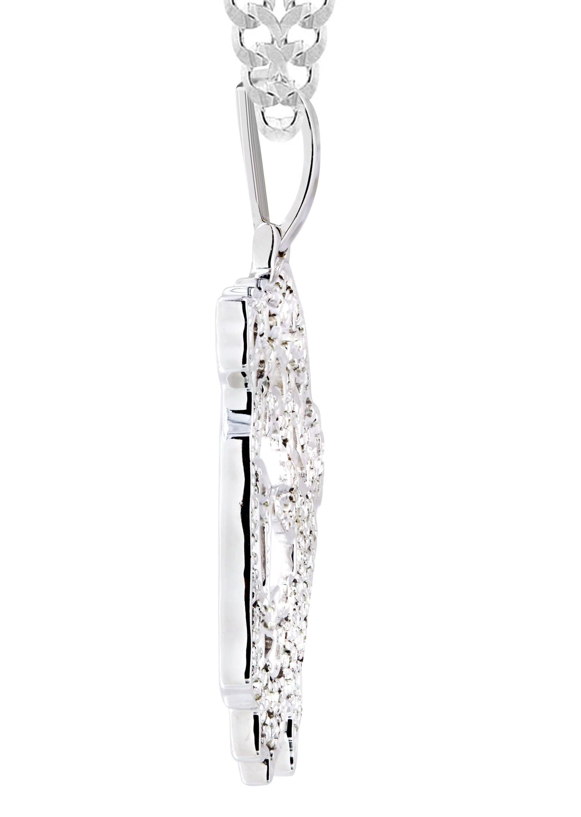 10K White Gold 3D Jesus Head Diamond Necklace | 0.67 Carats - Image 4