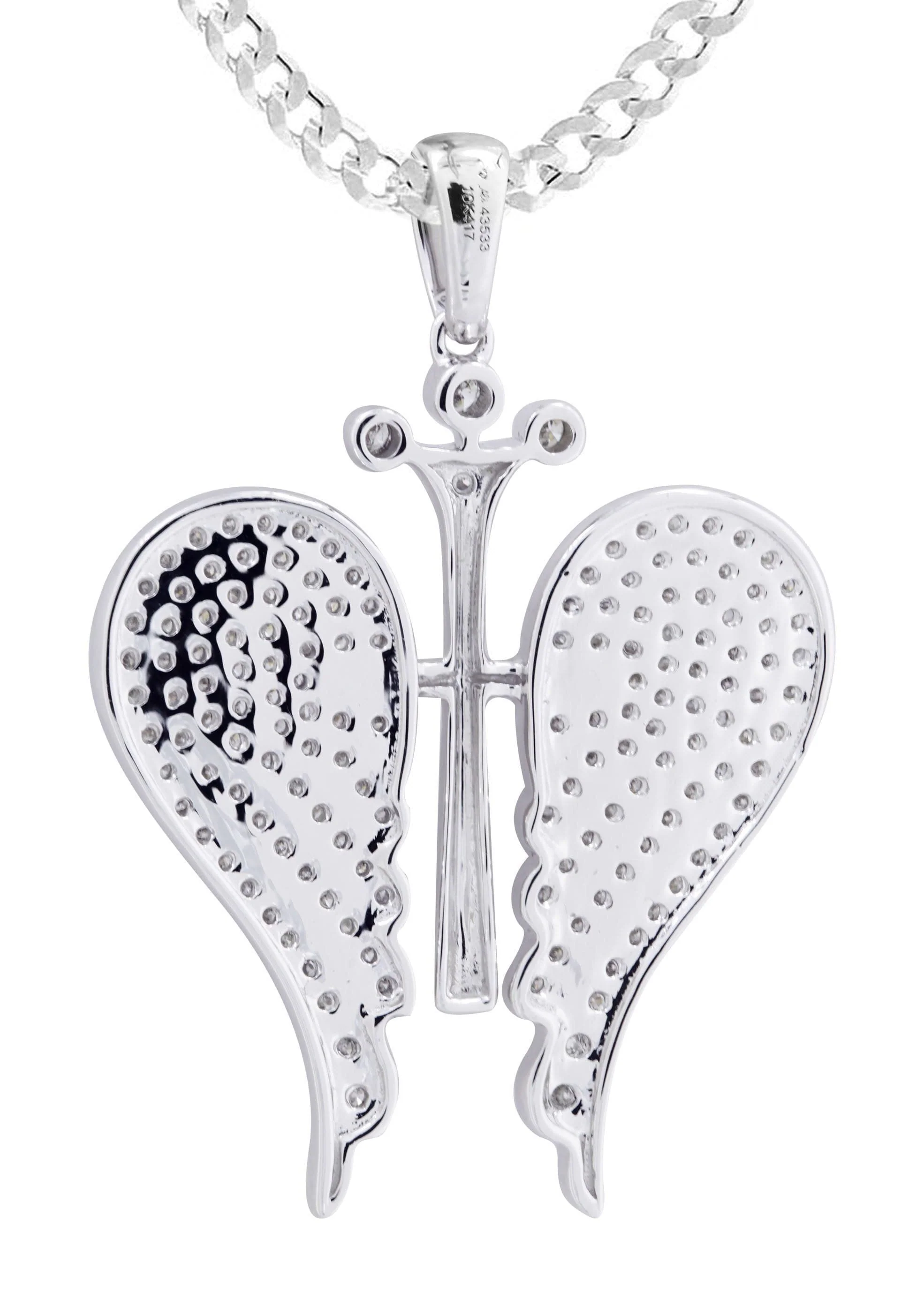 10K White Gold Wings Diamond Necklace | 0.86 Carats - Image 3
