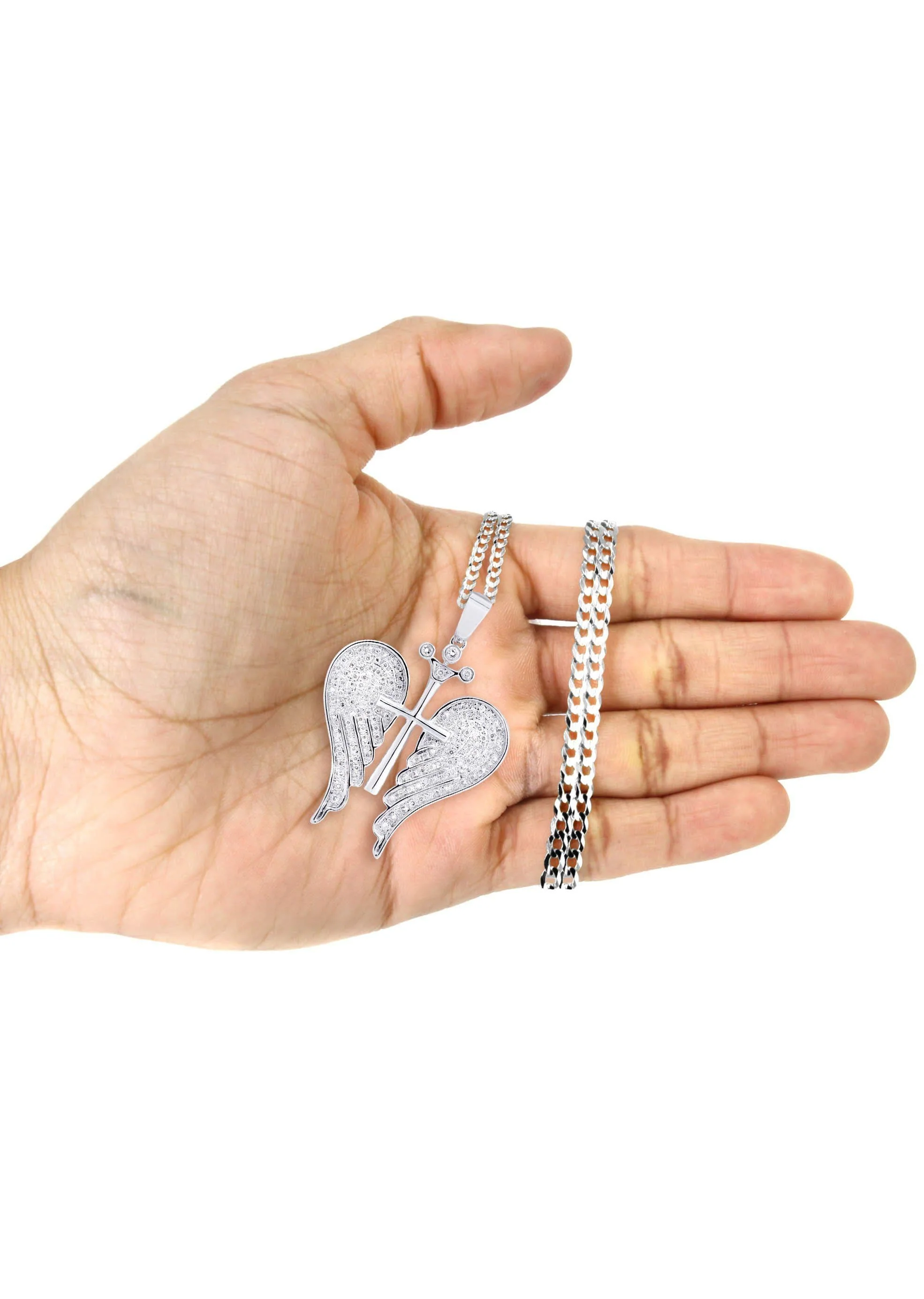 10K White Gold Wings Diamond Necklace | 0.86 Carats - Image 5