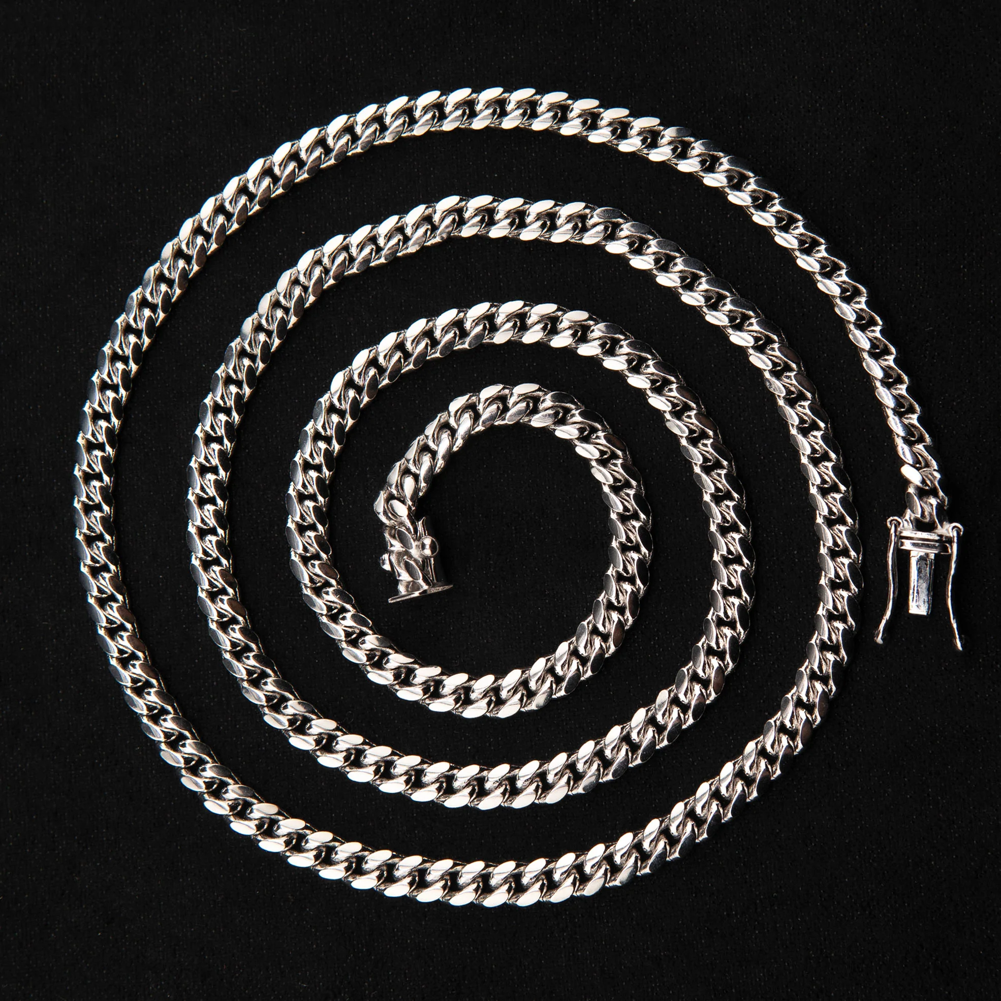 10K White Gold Miami Cuban Necklace / 4 MM - Image 7