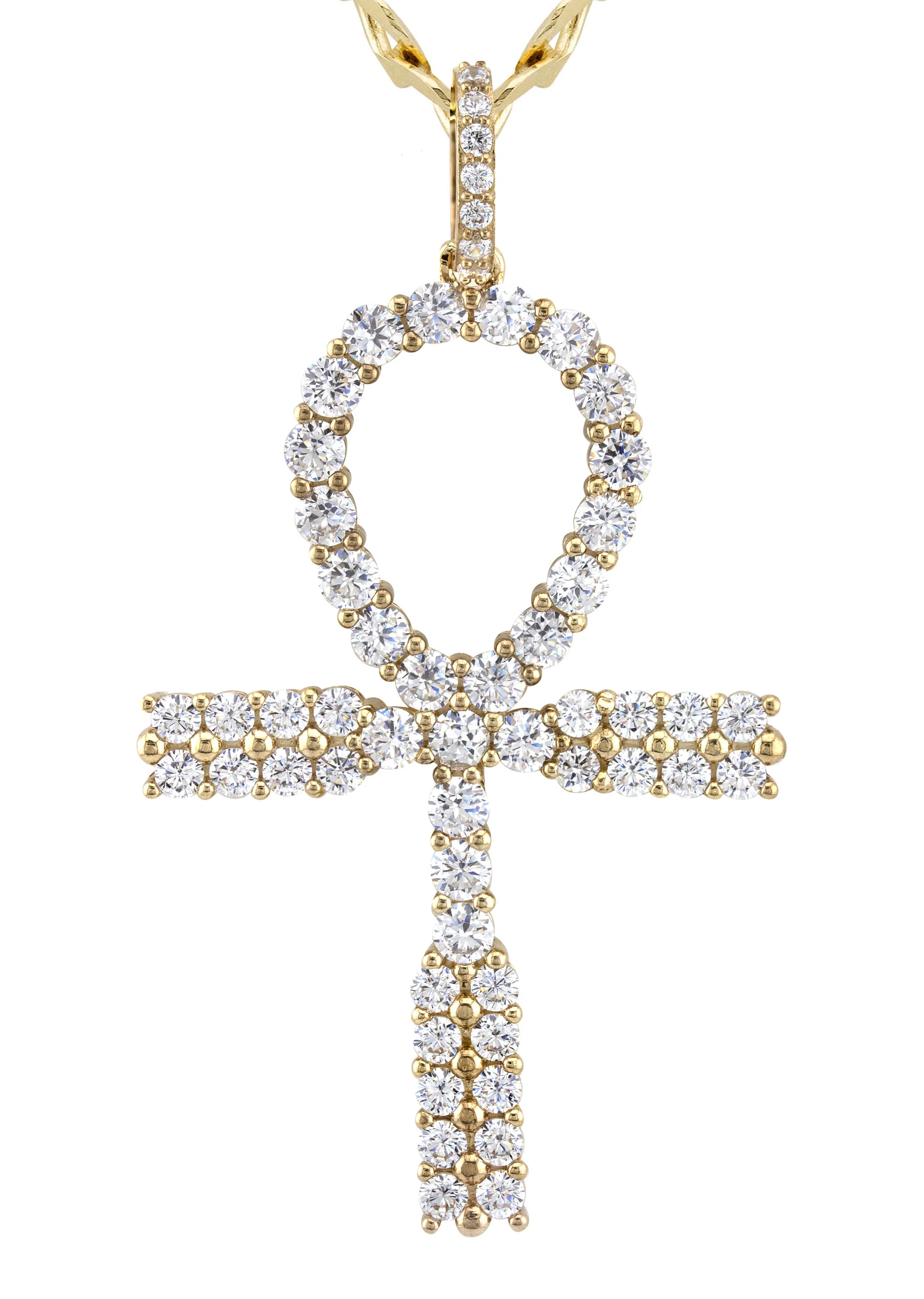 10K Yellow Gold Ankh Necklace | Small 9 Grams - Large 26 Grams - Image 2