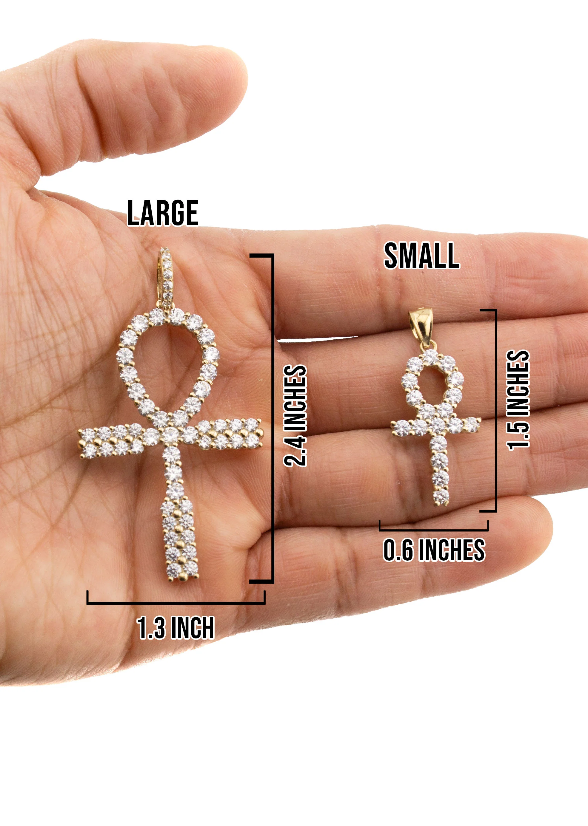 10K Yellow Gold Ankh Necklace | Small 9 Grams - Large 26 Grams - Image 5