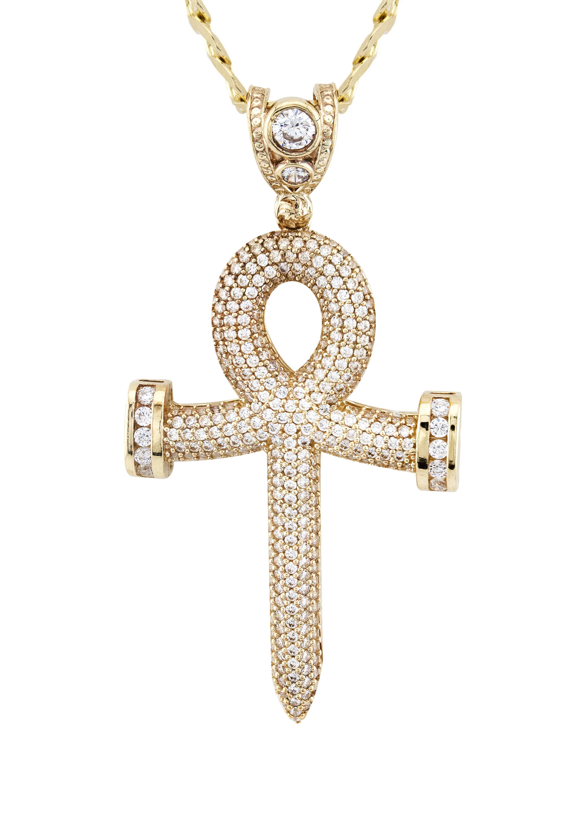 10K Yellow Gold Ankh Necklace | Small 11 Grams - Large 21 Grams - Image 2