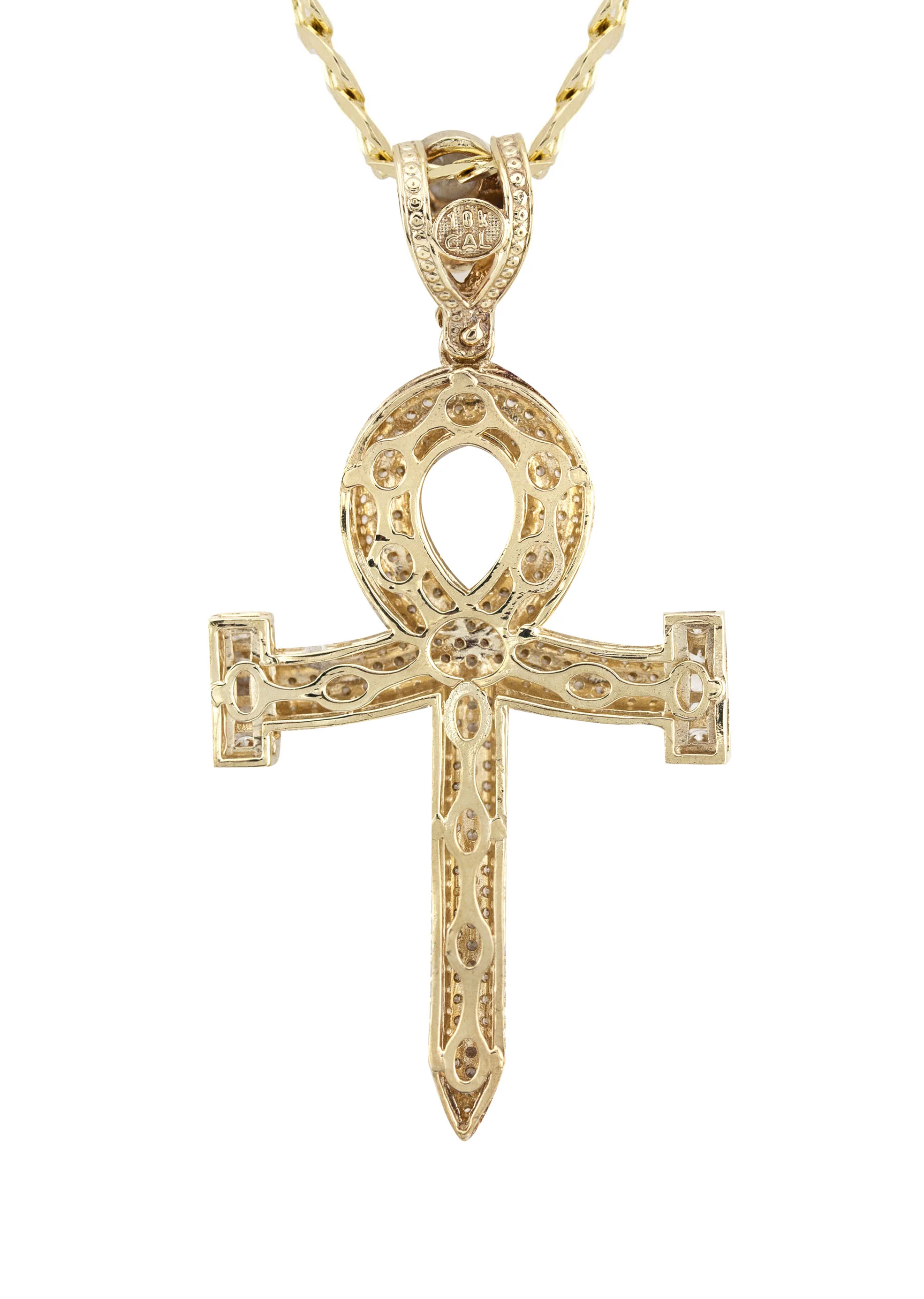 10K Yellow Gold Ankh Necklace | Small 11 Grams - Large 21 Grams - Image 3