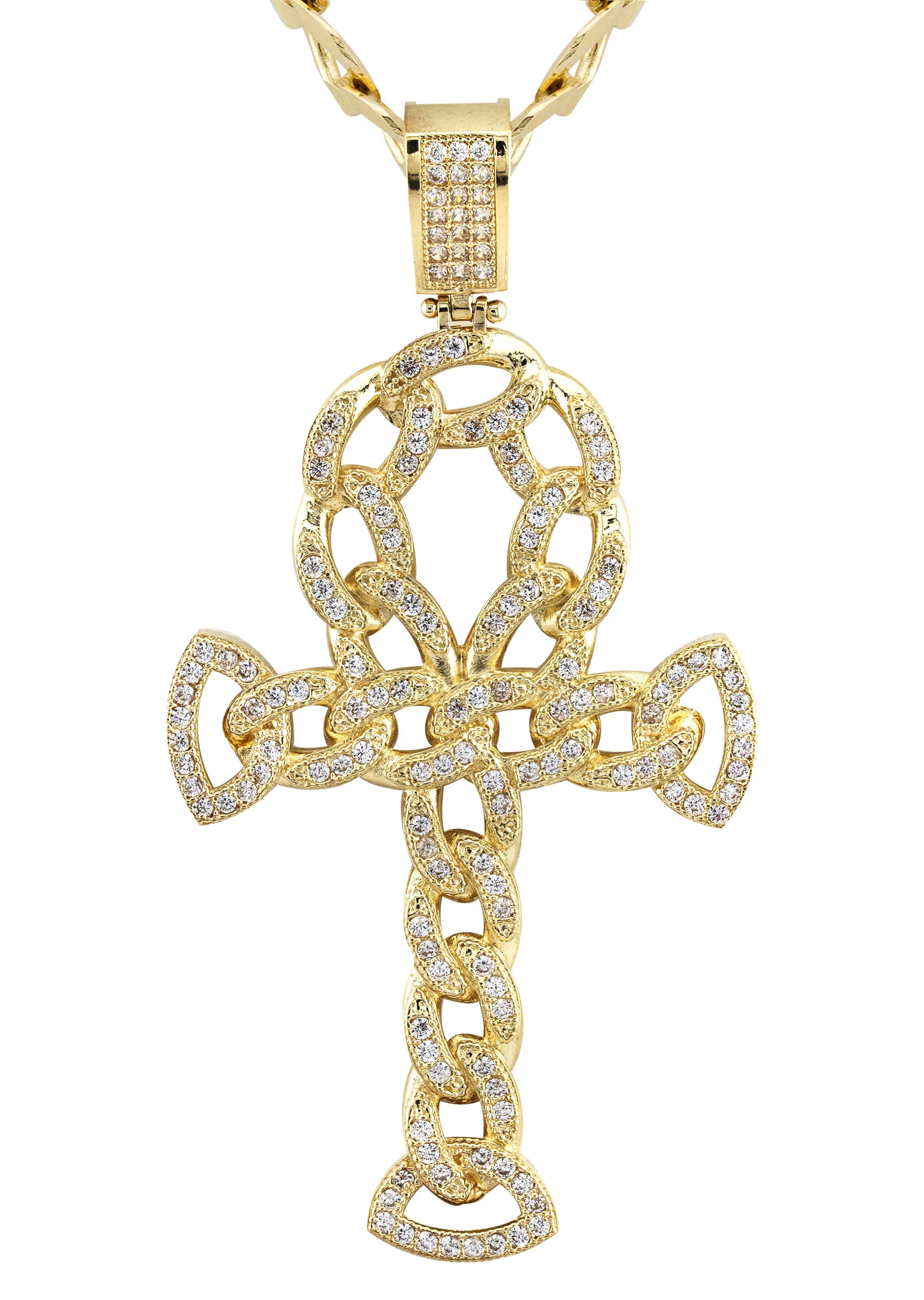 10K Yellow Gold Ankh Necklace | Small 9 Grams - Large 26 Grams - Image 2