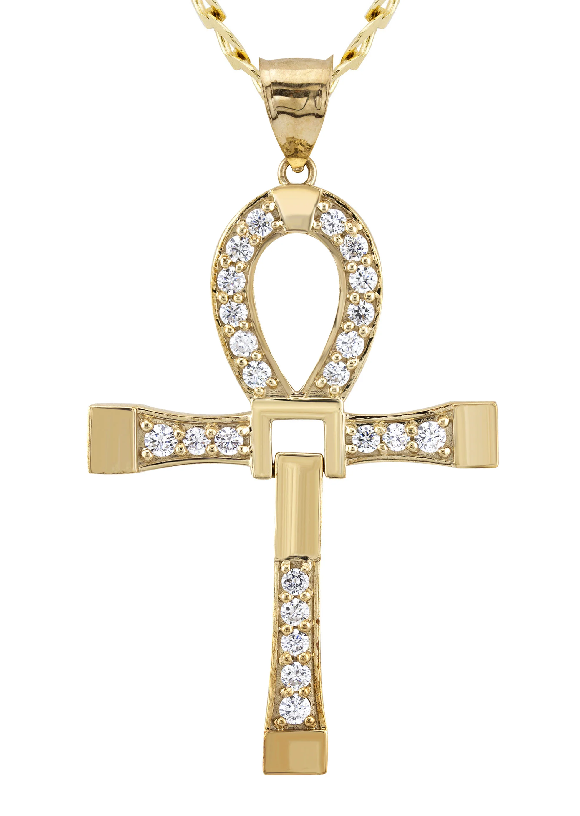 10K Yellow Gold Ankh Necklace | Small 9 Grams - Large 24 Grams - Image 2