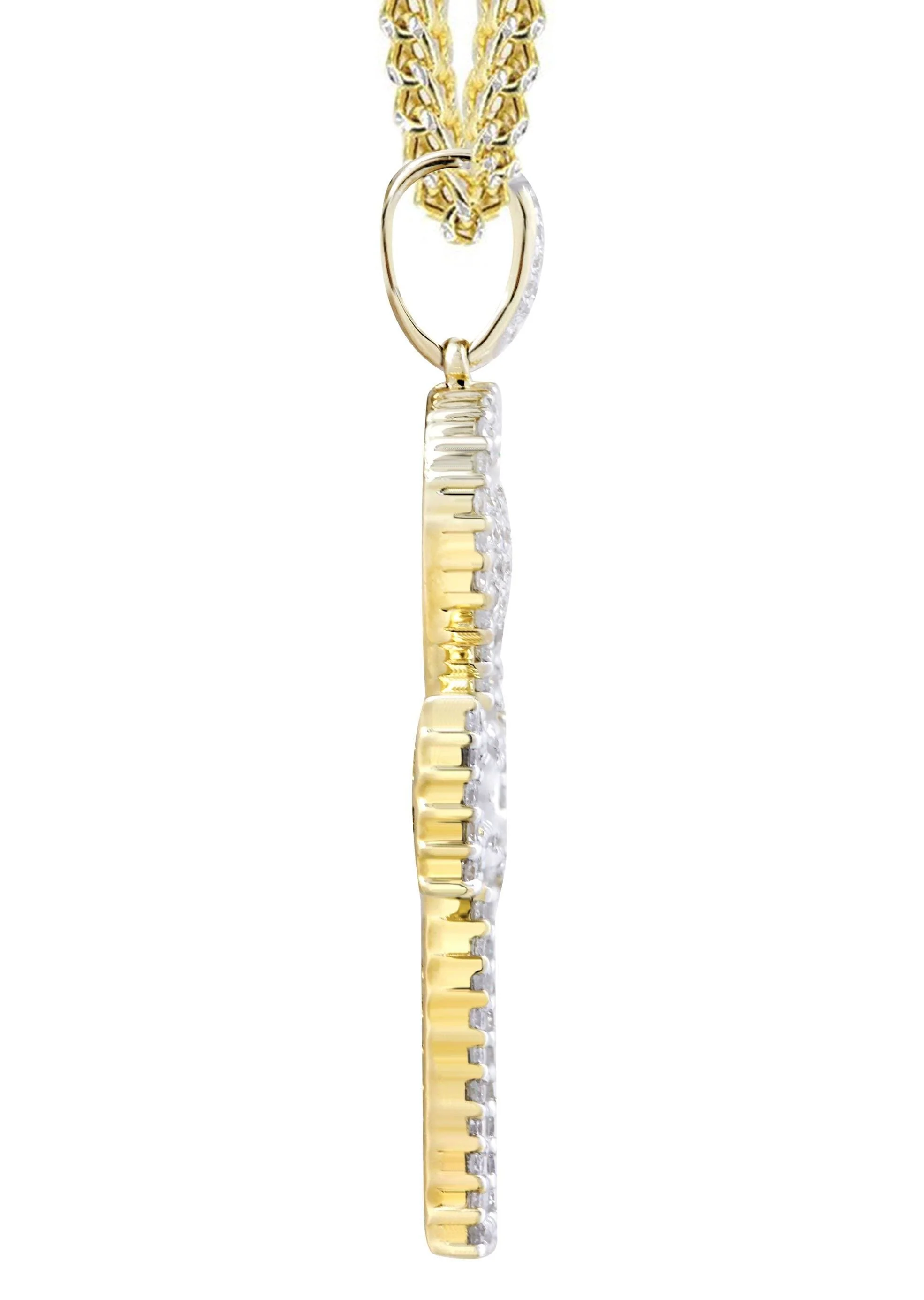 10K Yellow Gold Ankh Diamond Necklace | 0.77 Carats - Image 4