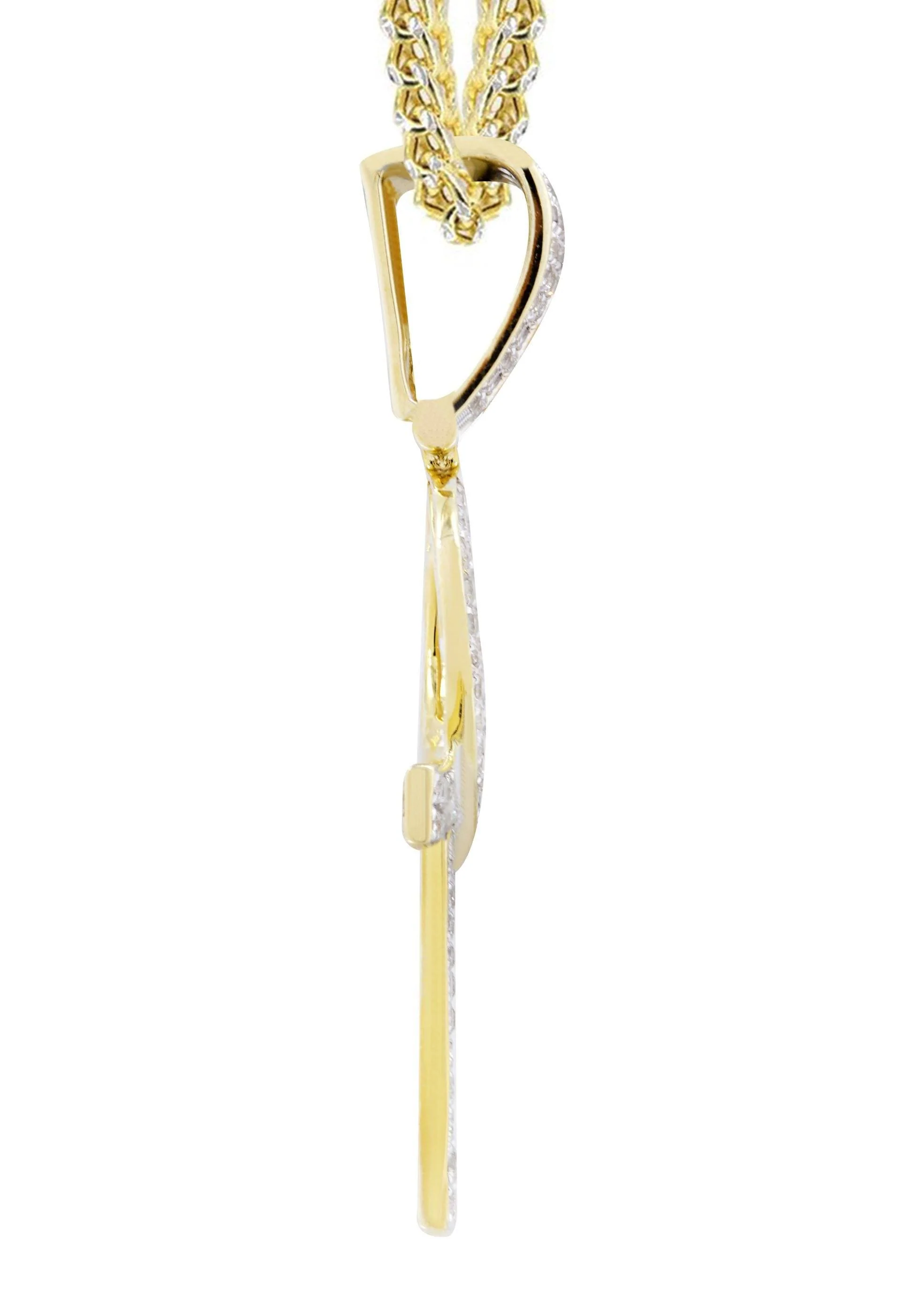 10K Yellow Gold Ankh Diamond Necklace | 0.93 Carats - Image 4