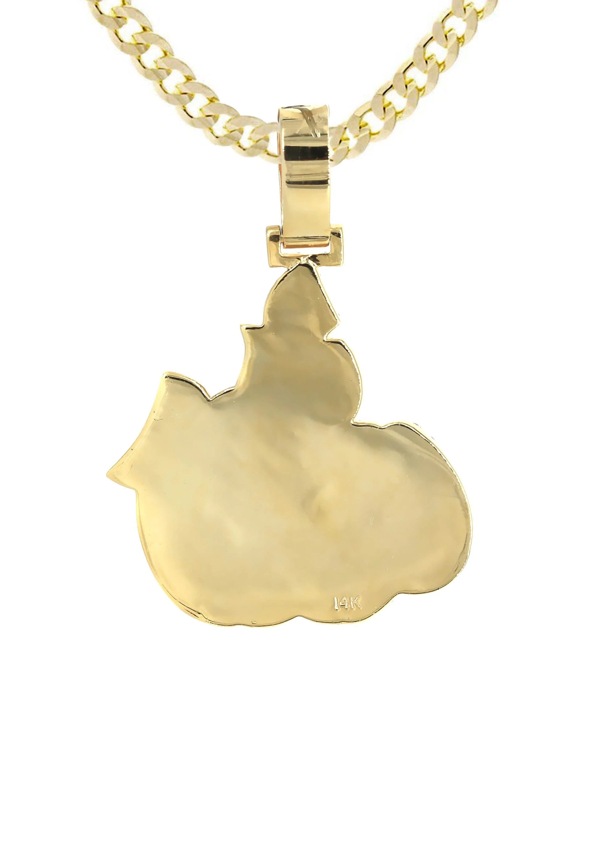 14K Yellow Gold Arabic Allah Diamond Necklace | 7 Carats - Image 3