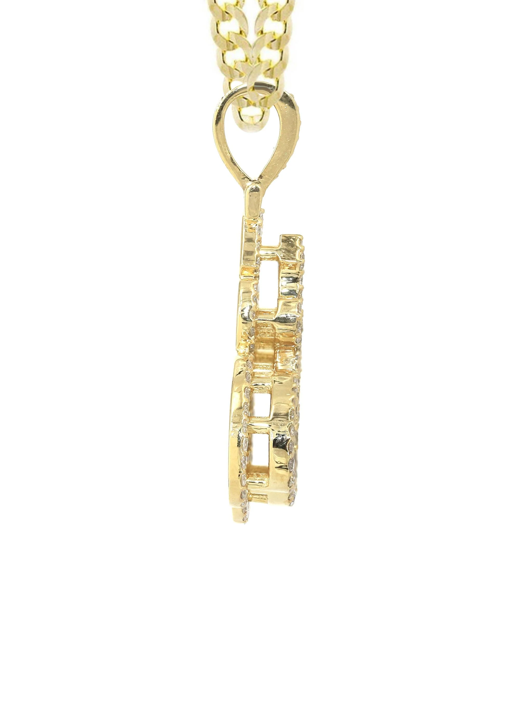 14K Yellow Gold Arabic Allah Diamond Necklace | 7 Carats - Image 4