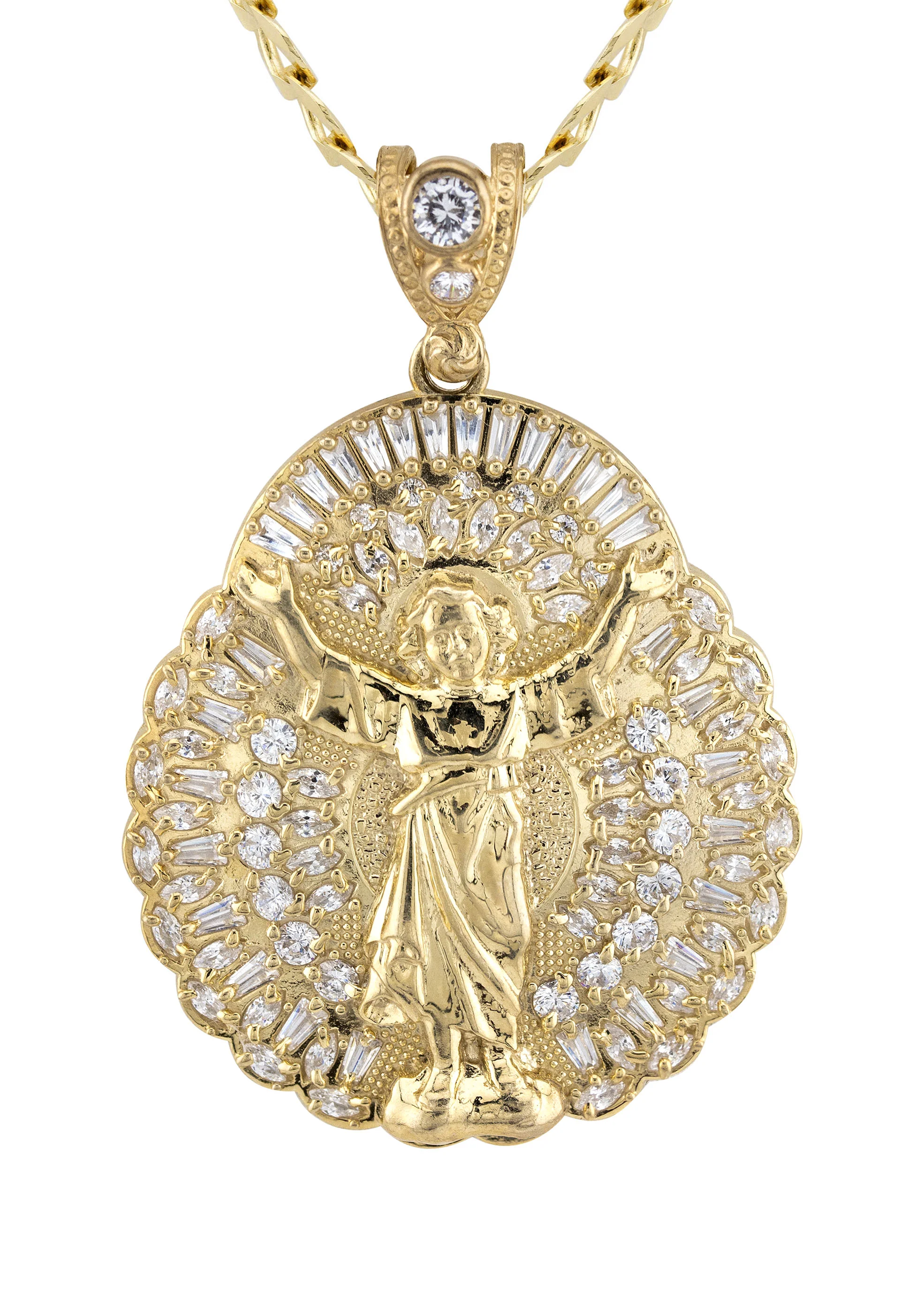 10K Yellow Gold Baby Jesus Necklace | Small 12 Grams - Large 25 Grams - Image 2