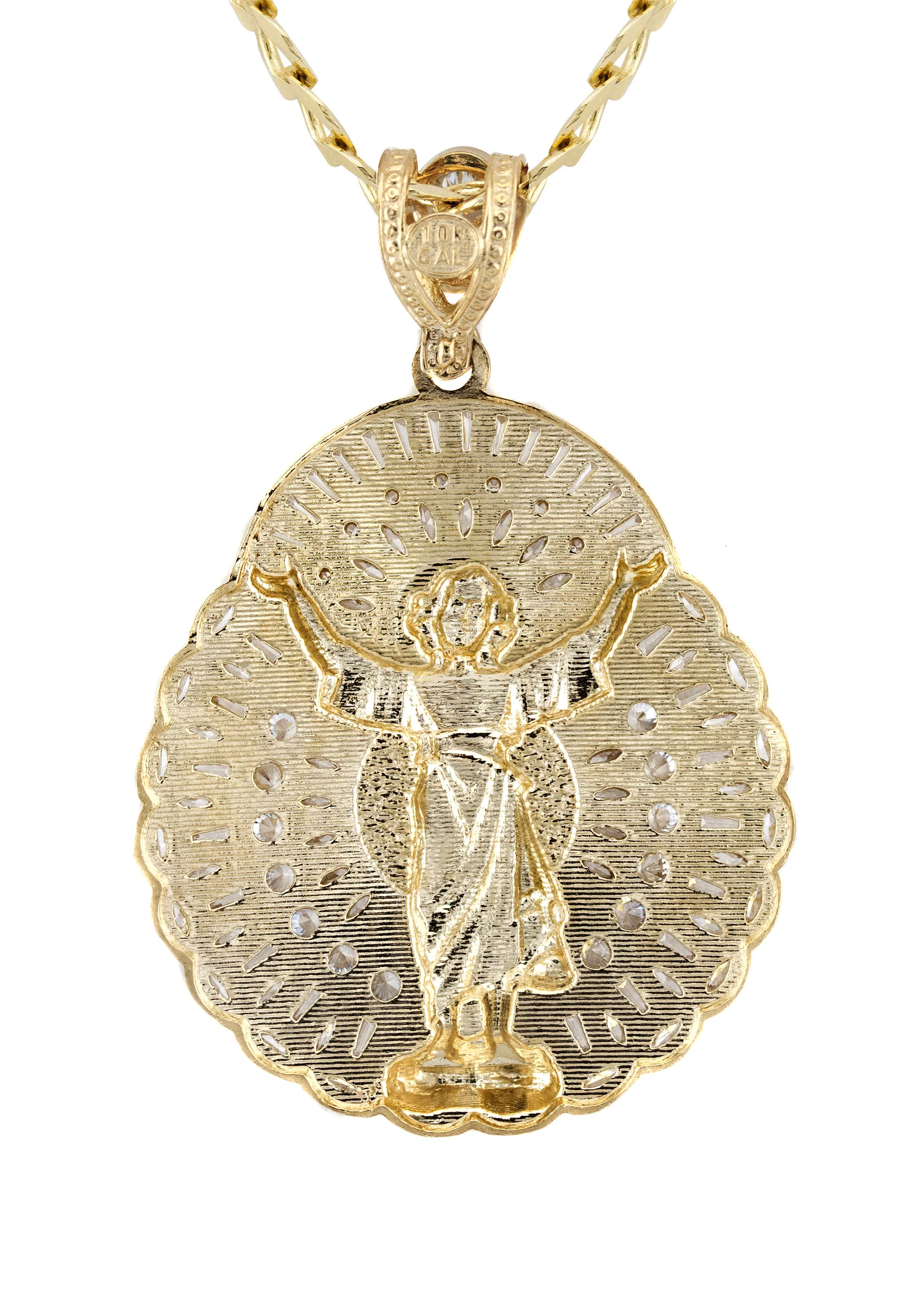 10K Yellow Gold Baby Jesus Necklace | Small 12 Grams - Large 25 Grams - Image 3