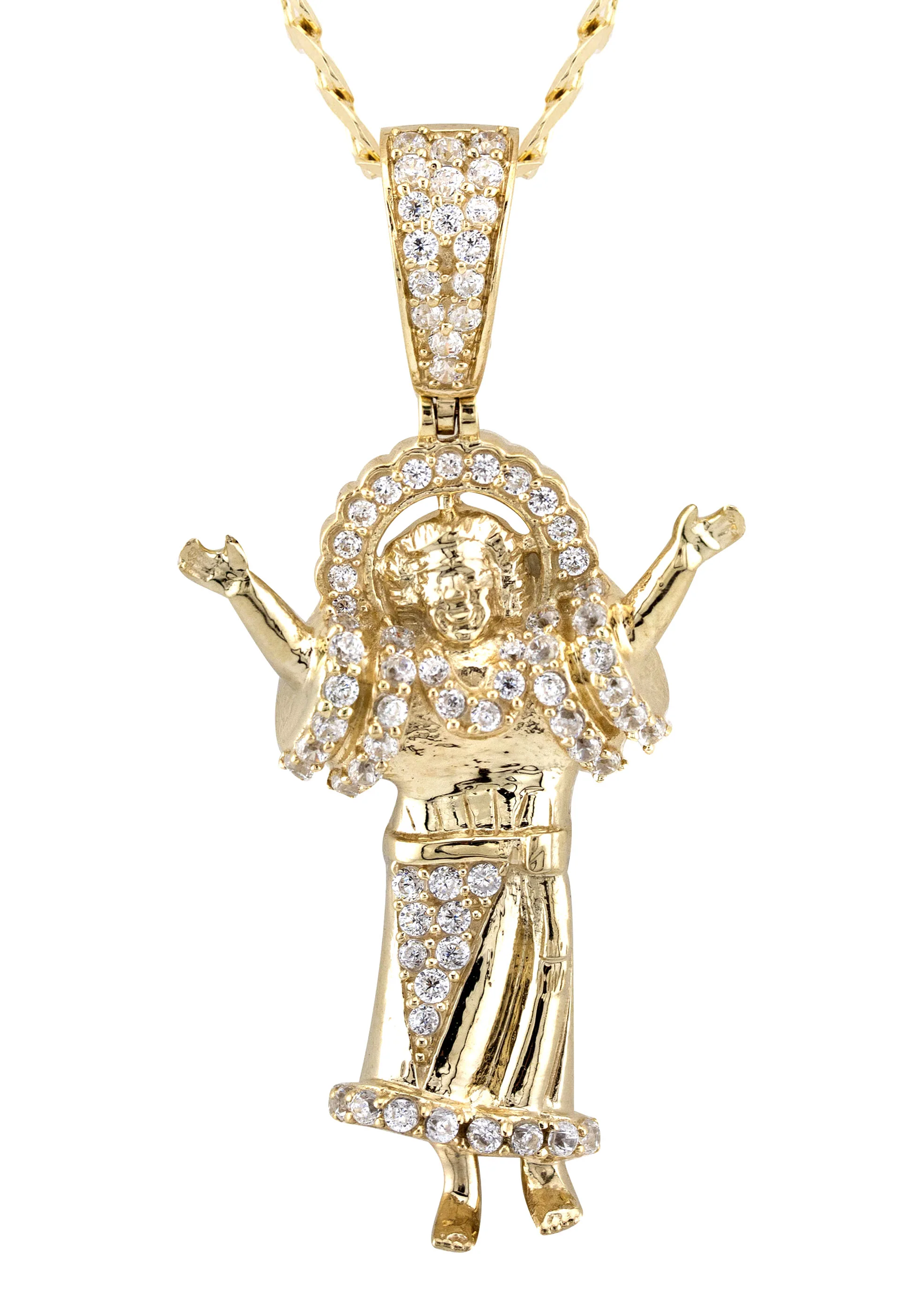 10K Yellow Gold Baby Jesus Necklace | Small 9 Grams - Large 22 Grams - Image 2