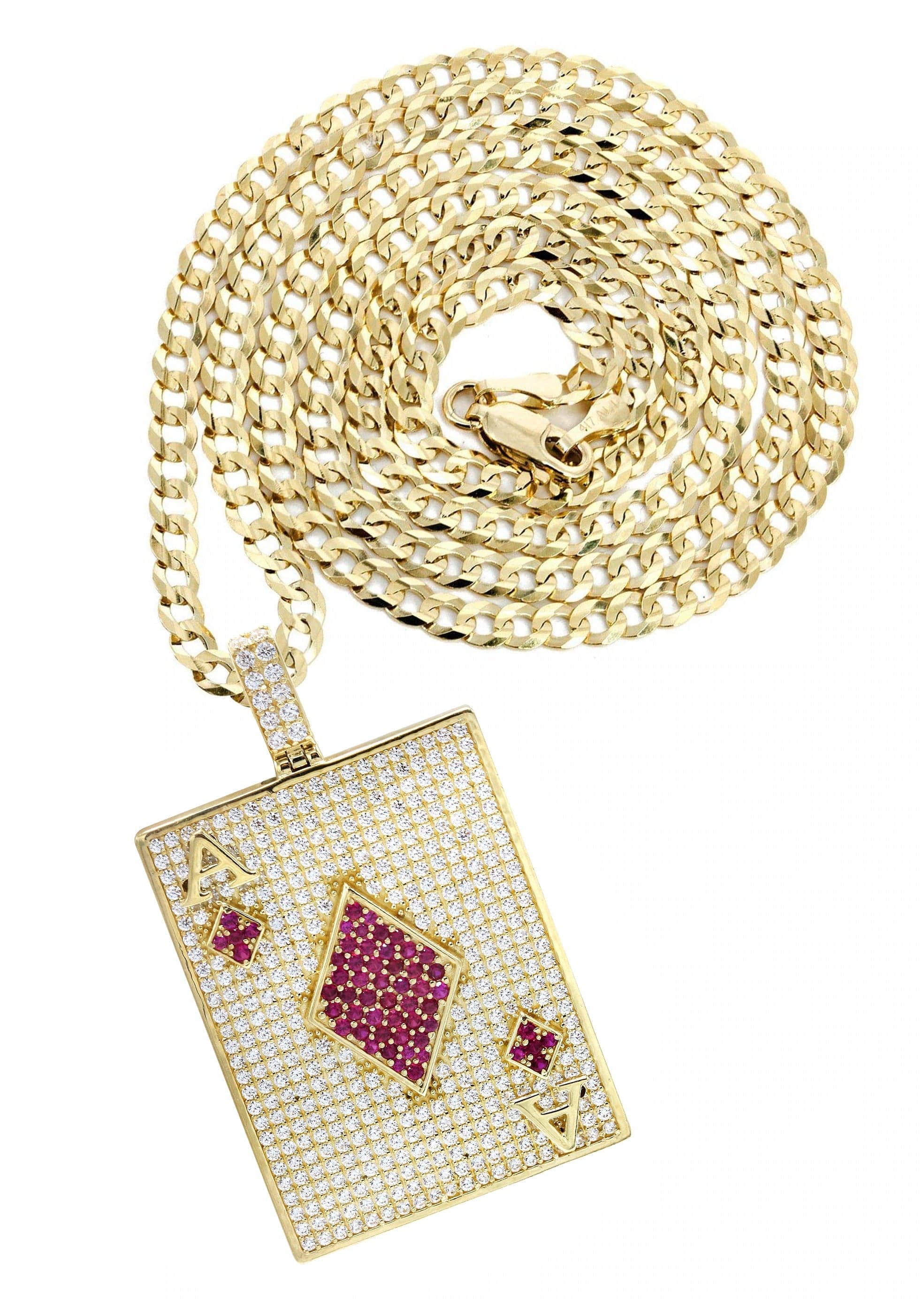 10K Yellow Gold Ace Of Spades Necklace | Appx. 24 Grams