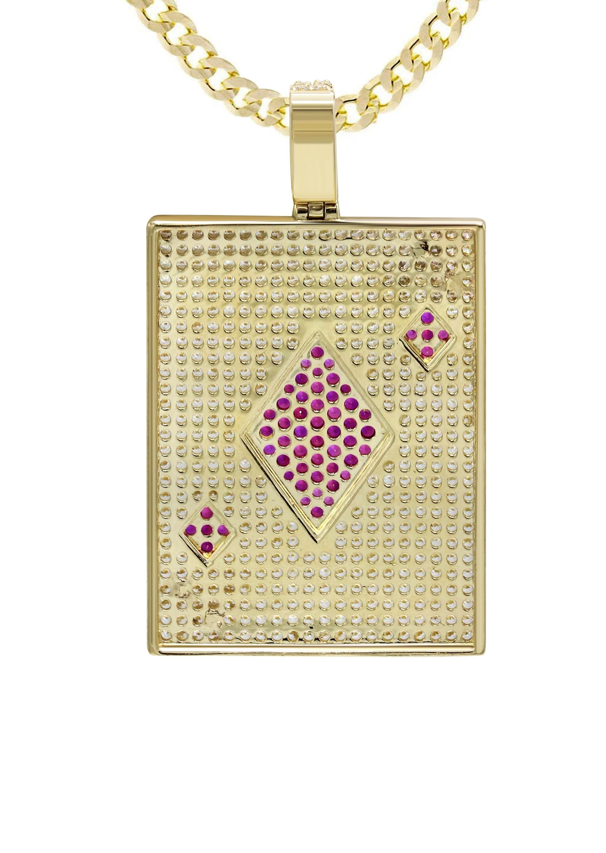 10K Yellow Gold Ace Of Spades Necklace | Appx. 24 Grams - Image 3