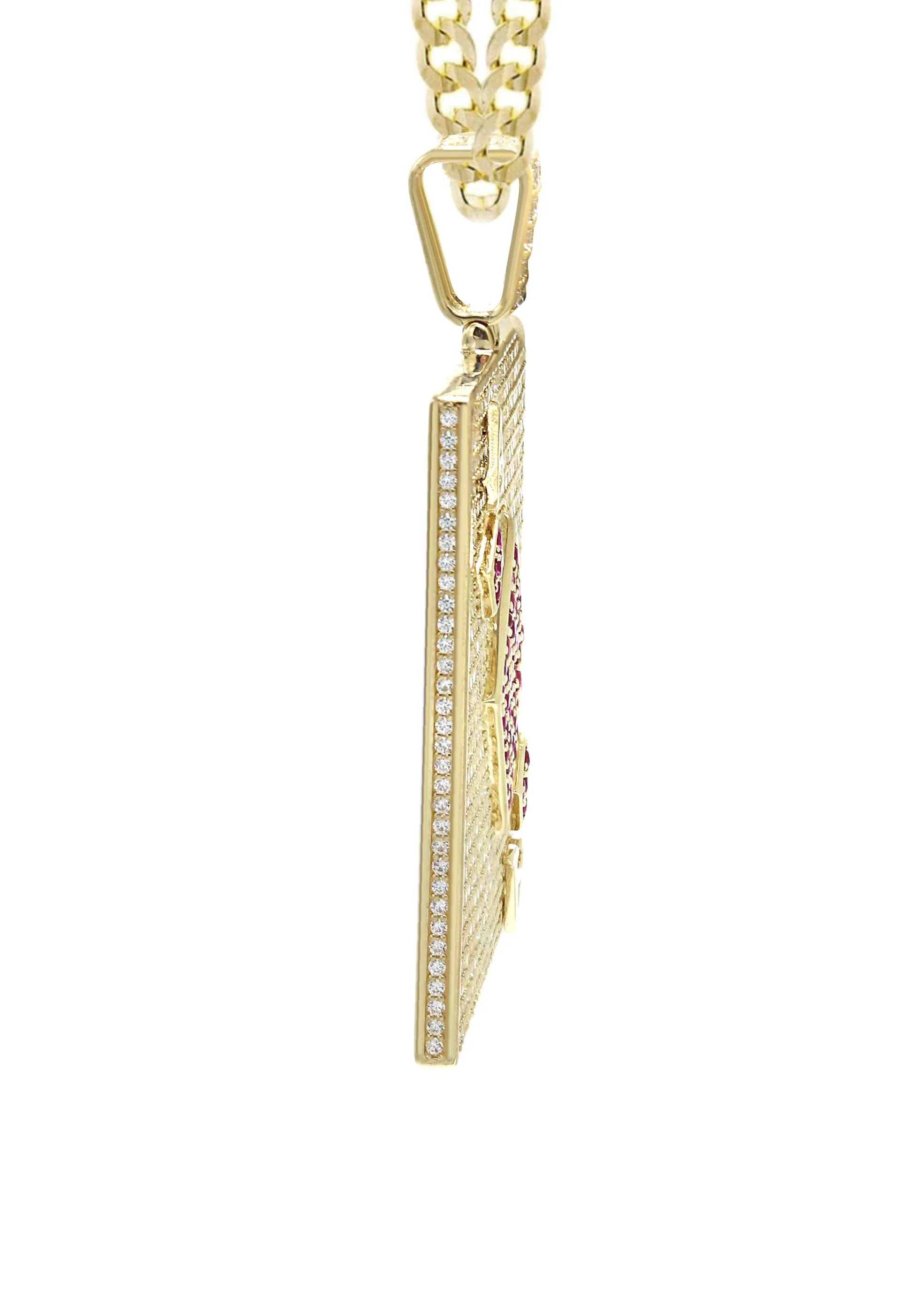 10K Yellow Gold Ace Of Spades Necklace | Appx. 24 Grams - Image 4