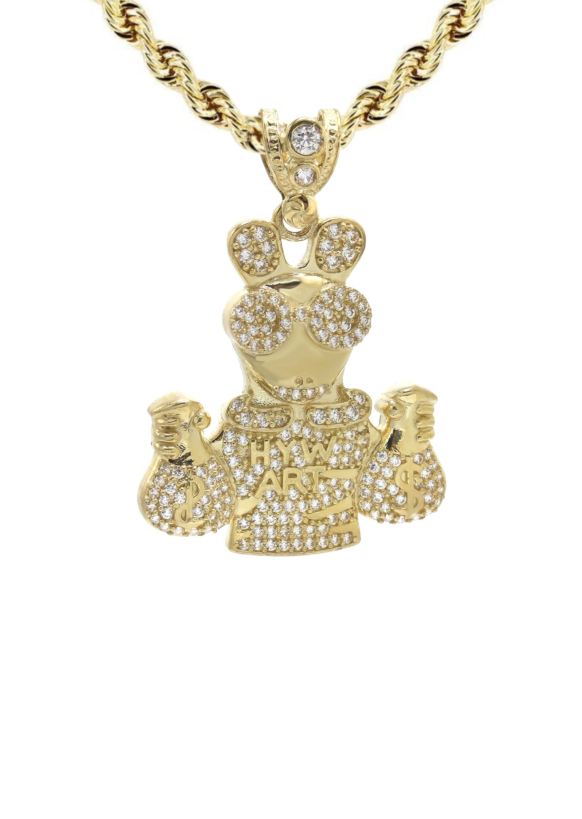 10K Yellow Gold Ace Of Spades Necklace | Appx. 18 Grams - Image 2