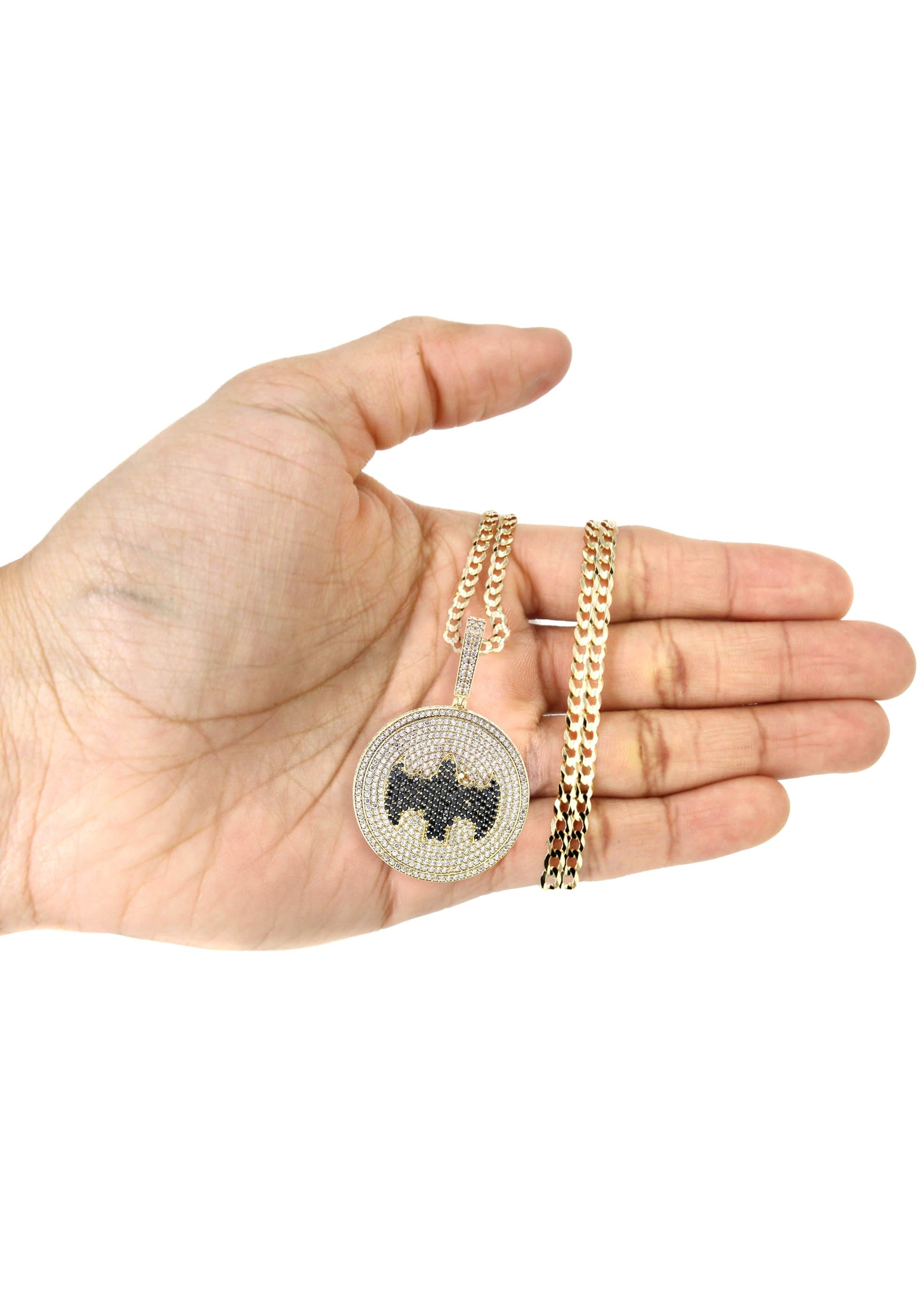 10K Yellow Gold Batman Sign Necklace | Appx. 20.6 Grams - Image 5