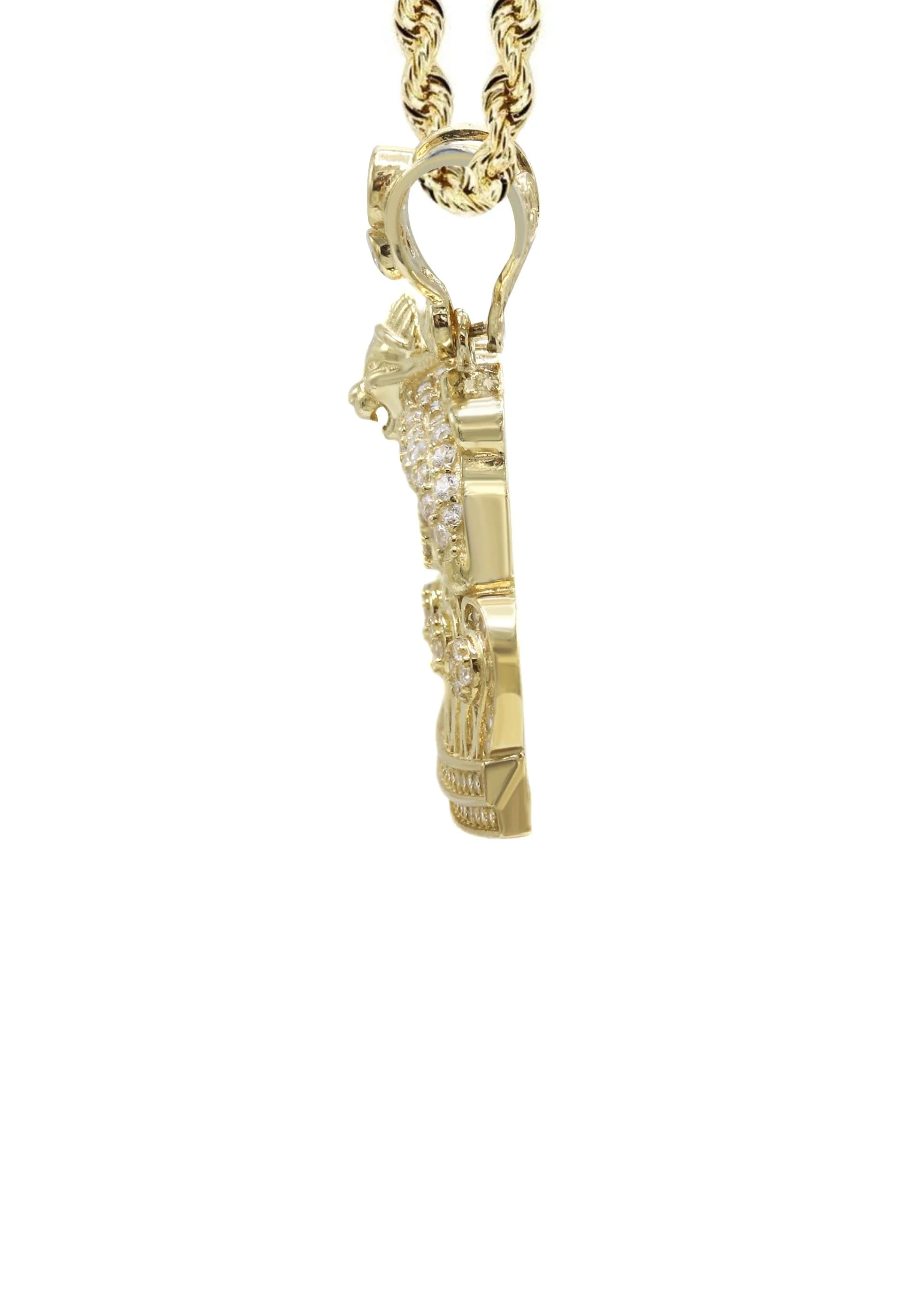 10K Yellow Gold  Lion Necklace | Appx. 16.4 Grams - Image 4