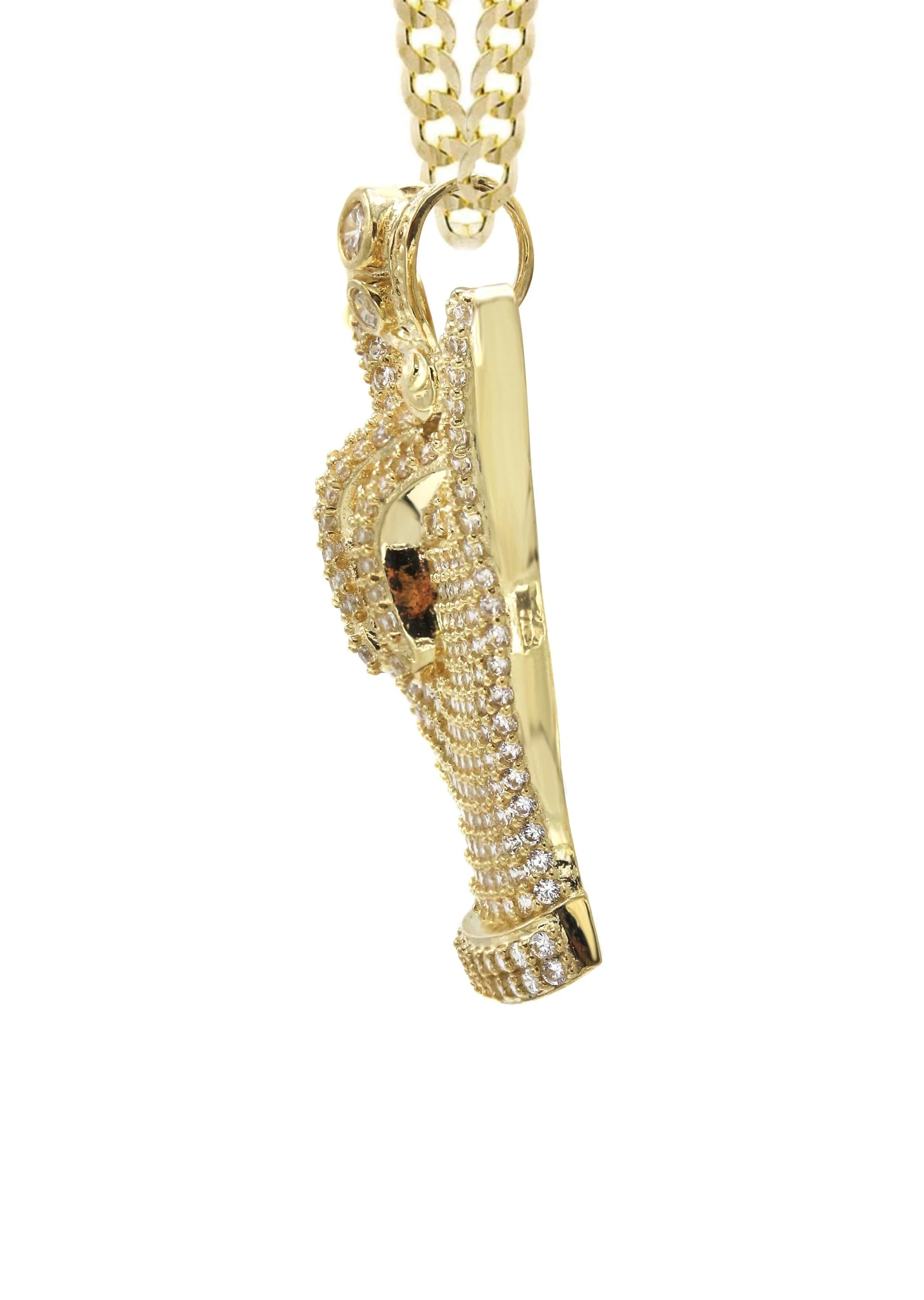 10K Yellow Gold Hand Horns Necklace | Appx. 16.4 Grams - Image 4