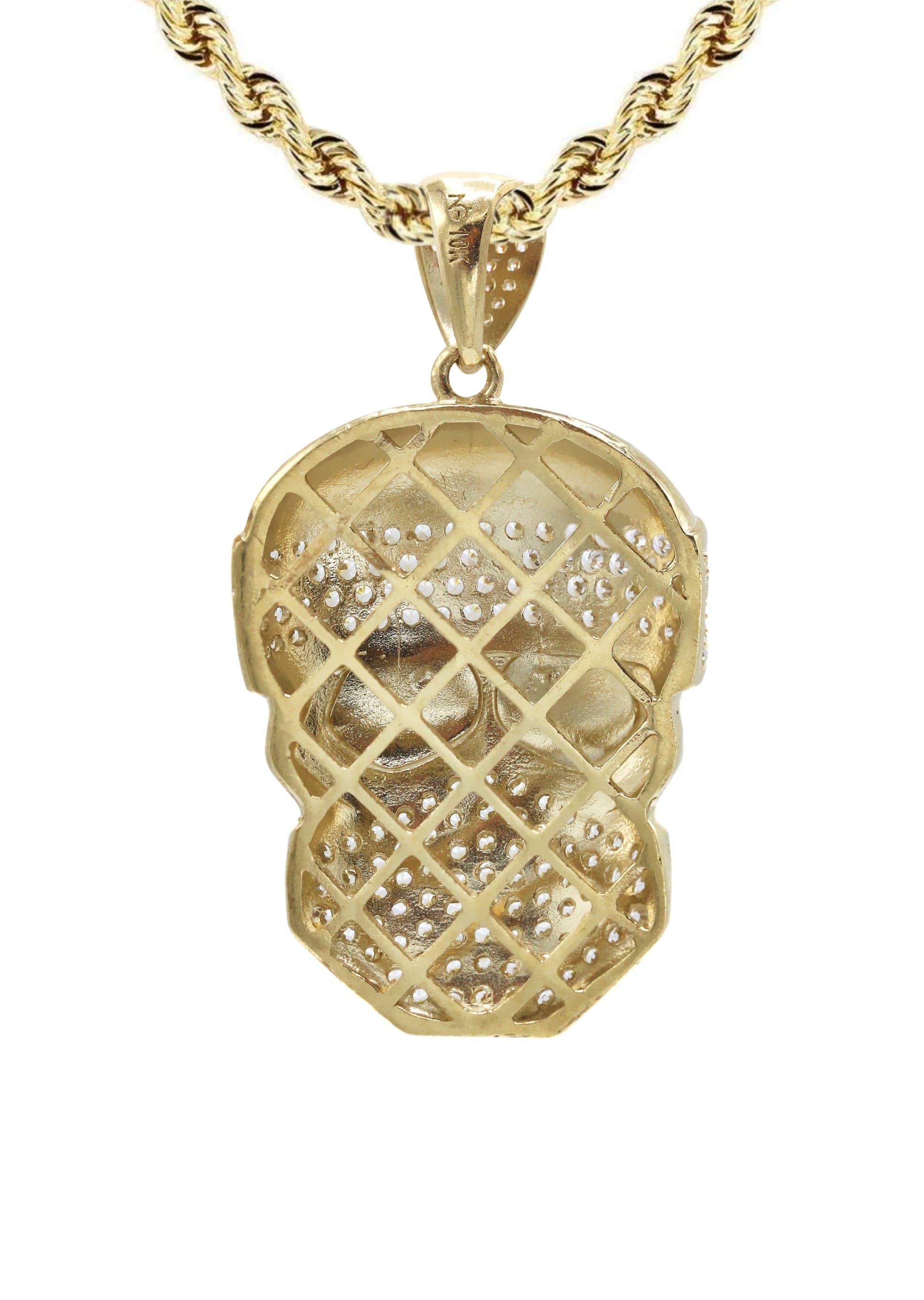 10K Yellow Gold Skull Bandit Necklace | Appx. 20 Grams - Image 3