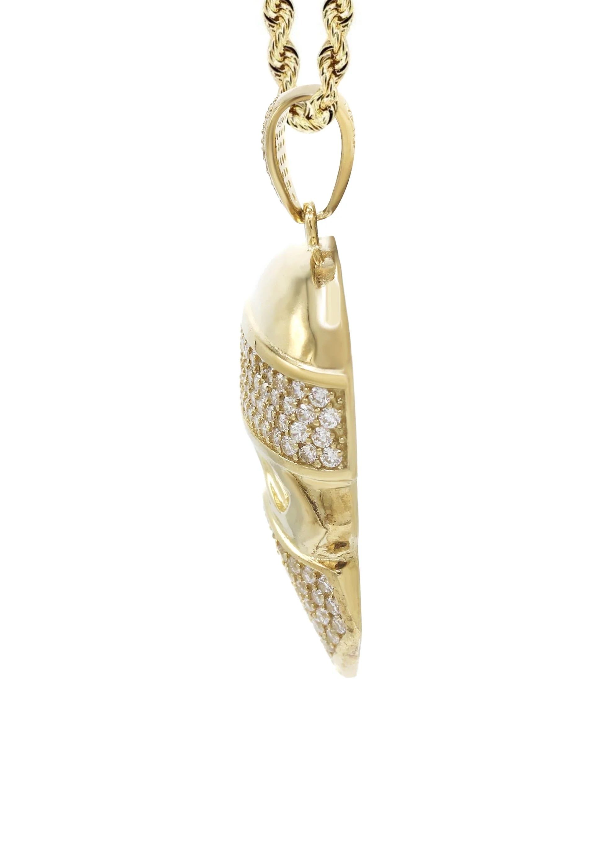 10K Yellow Gold Skull Bandit Necklace | Appx. 20 Grams - Image 4
