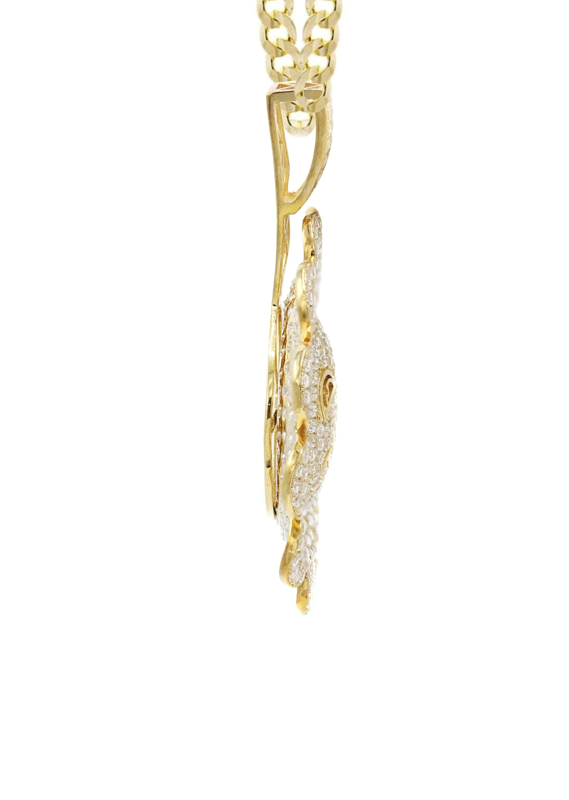 10K Yellow Gold Sunflower Spinner Necklace | Appx. 18.8 Grams - Image 5