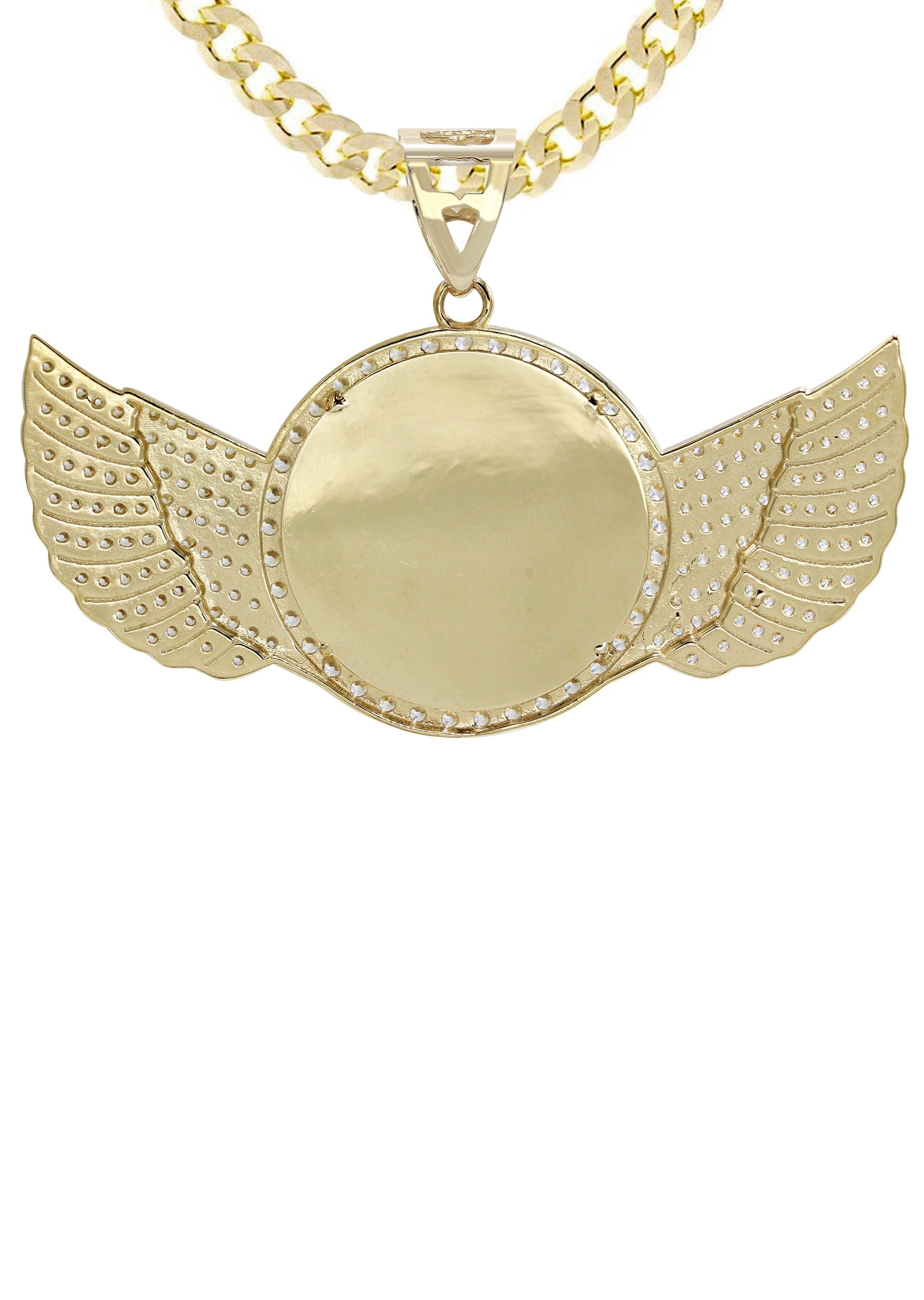 10K Yellow Gold Wings Picture Necklace | Appx. 19.2 Grams - Image 3