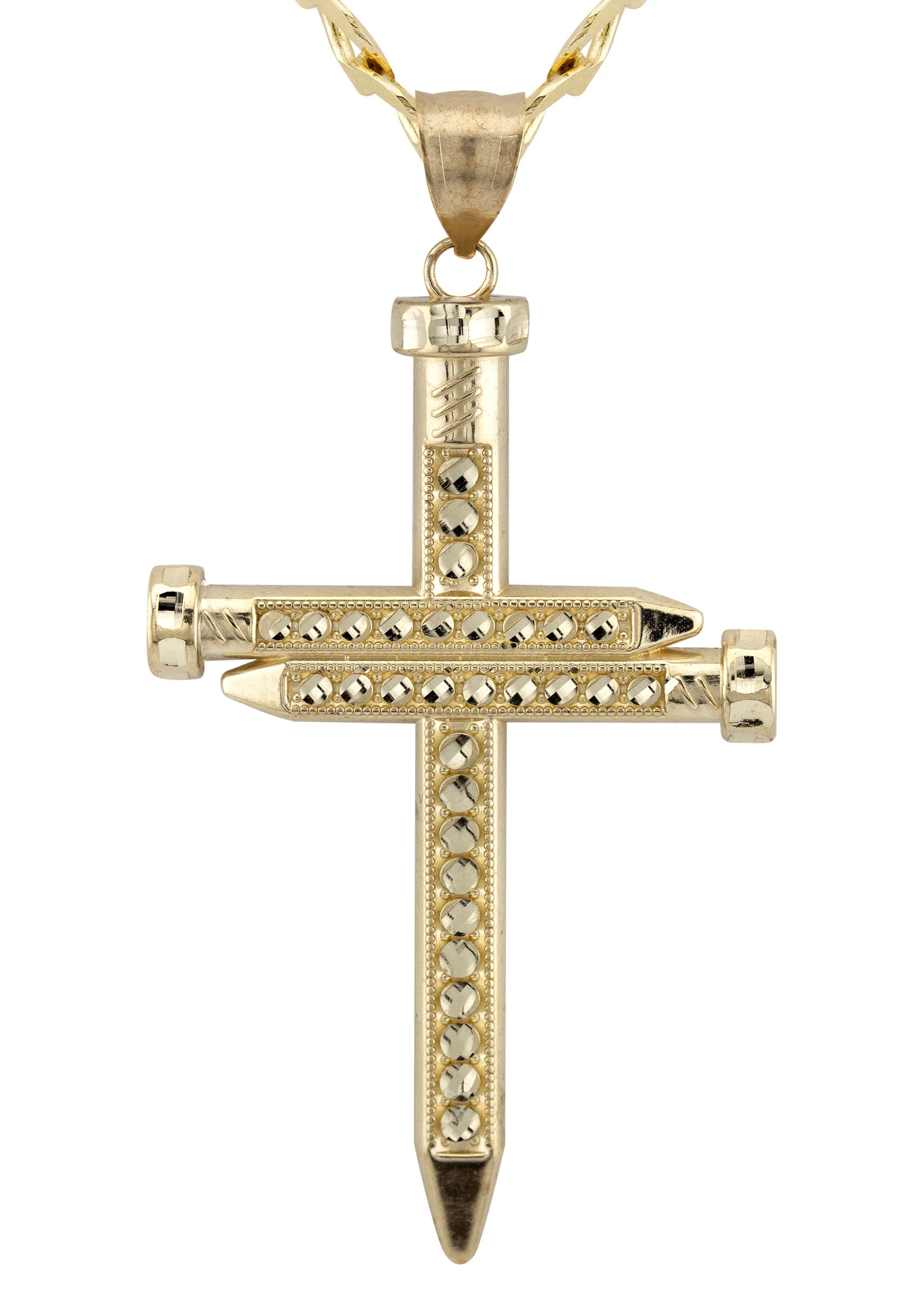 10K Yellow Gold Cross Necklace | Small 6 Grams - Large 10 Grams - Image 2