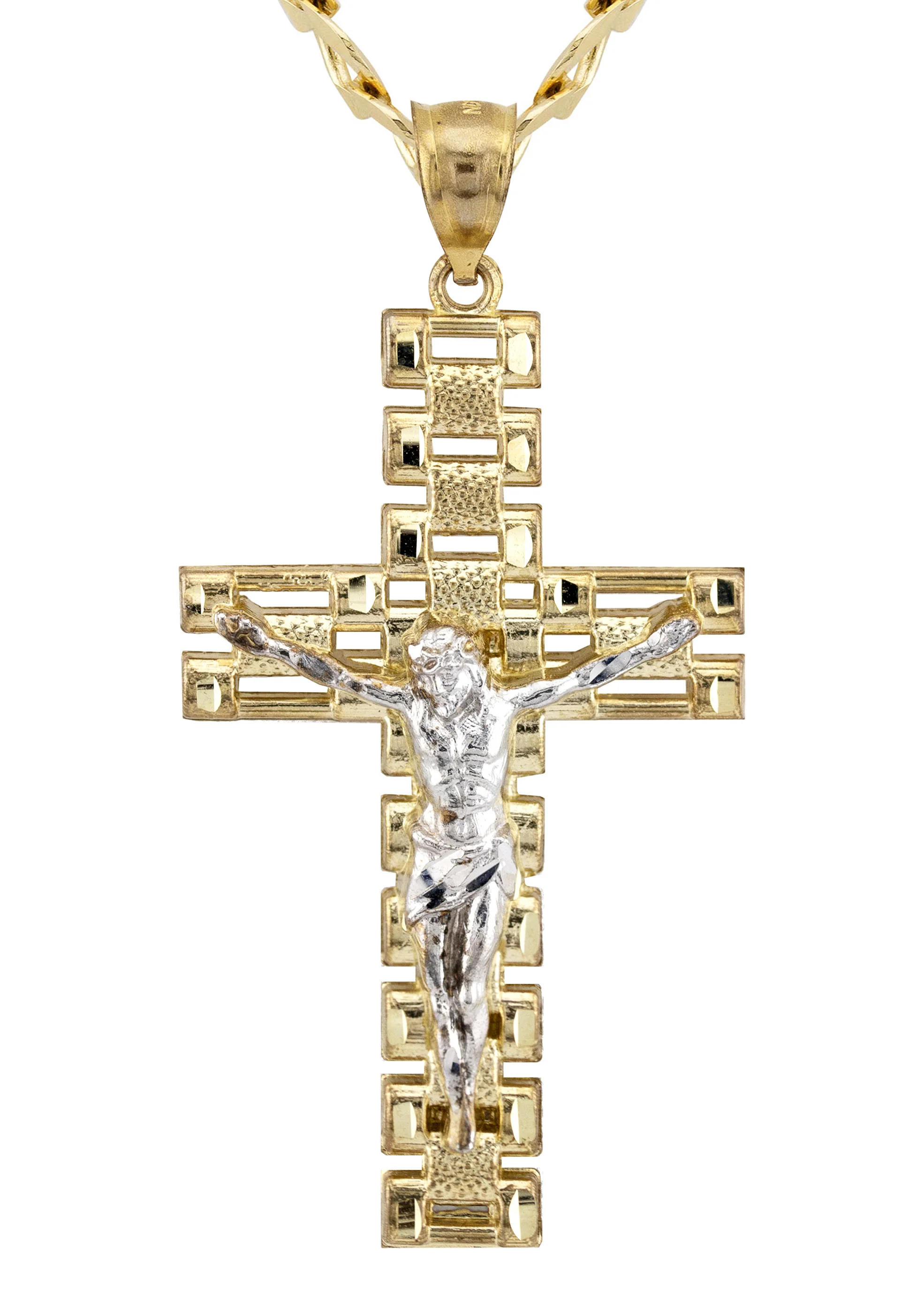 10K Yellow Gold Cross Necklace | Small 9 Grams - Large 17 Grams - Image 2