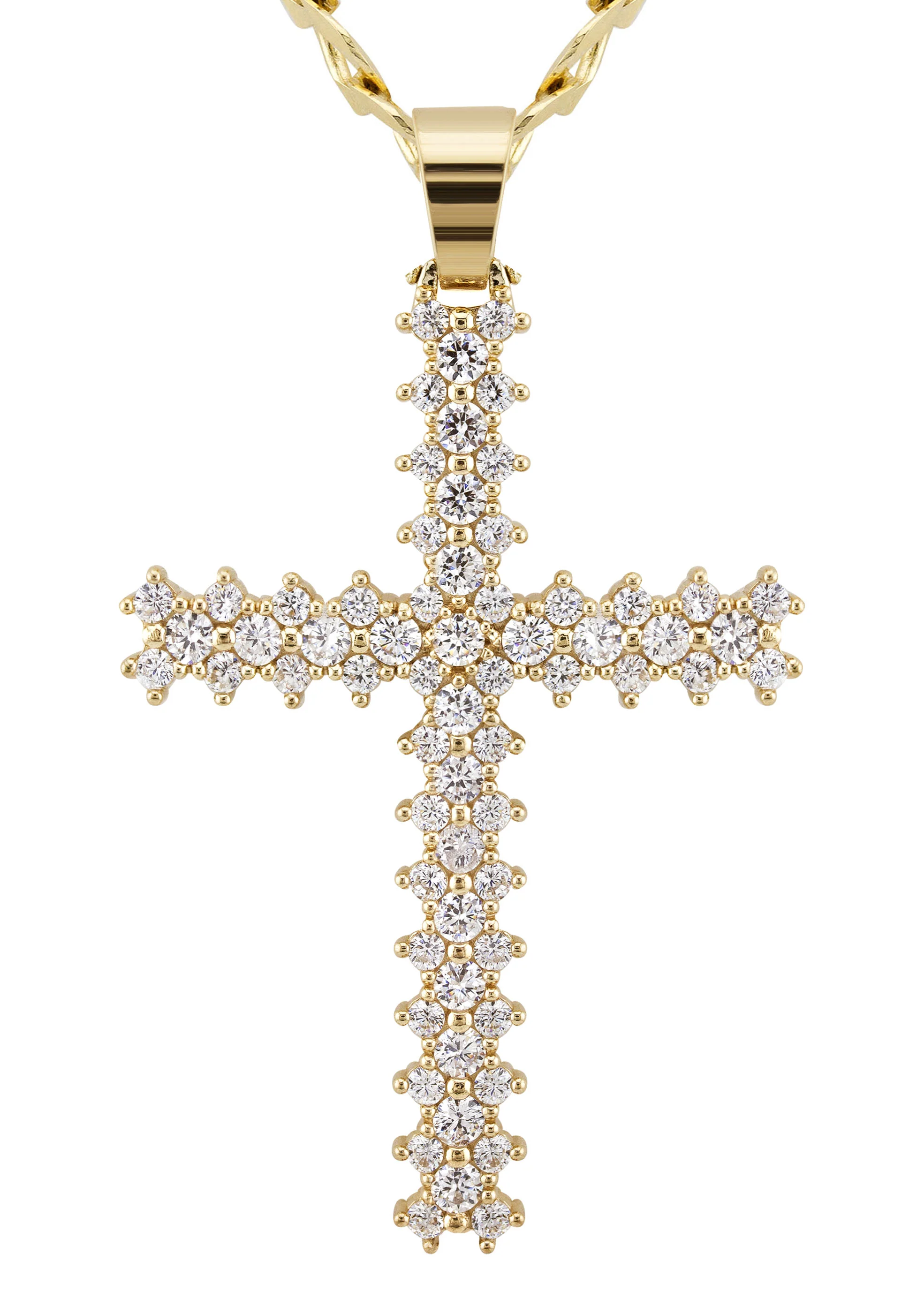 10K Yellow Gold Cross Necklace | Small 10 Grams - Large 28 Grams - Image 2