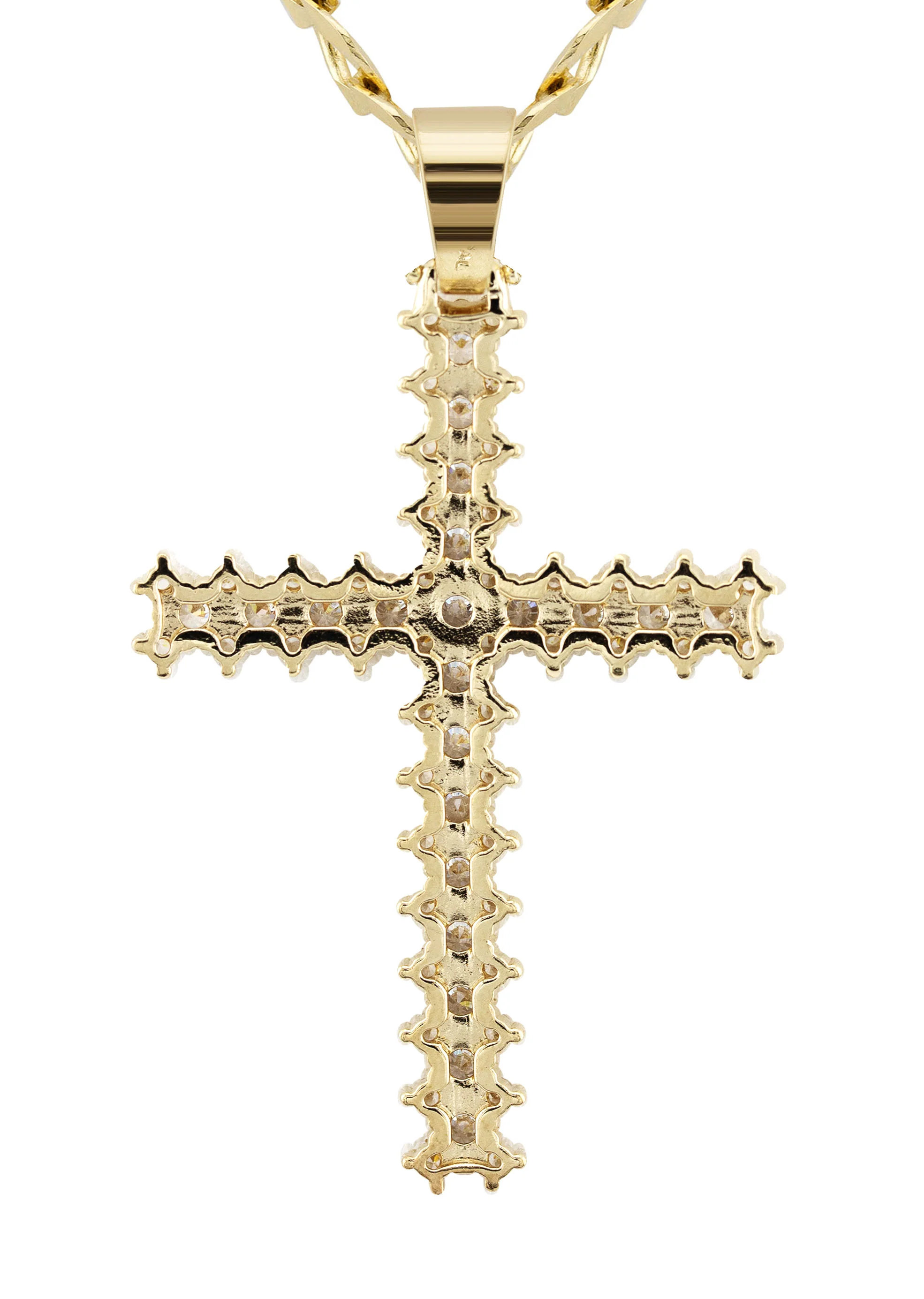 10K Yellow Gold Cross Necklace | Small 10 Grams - Large 28 Grams - Image 3